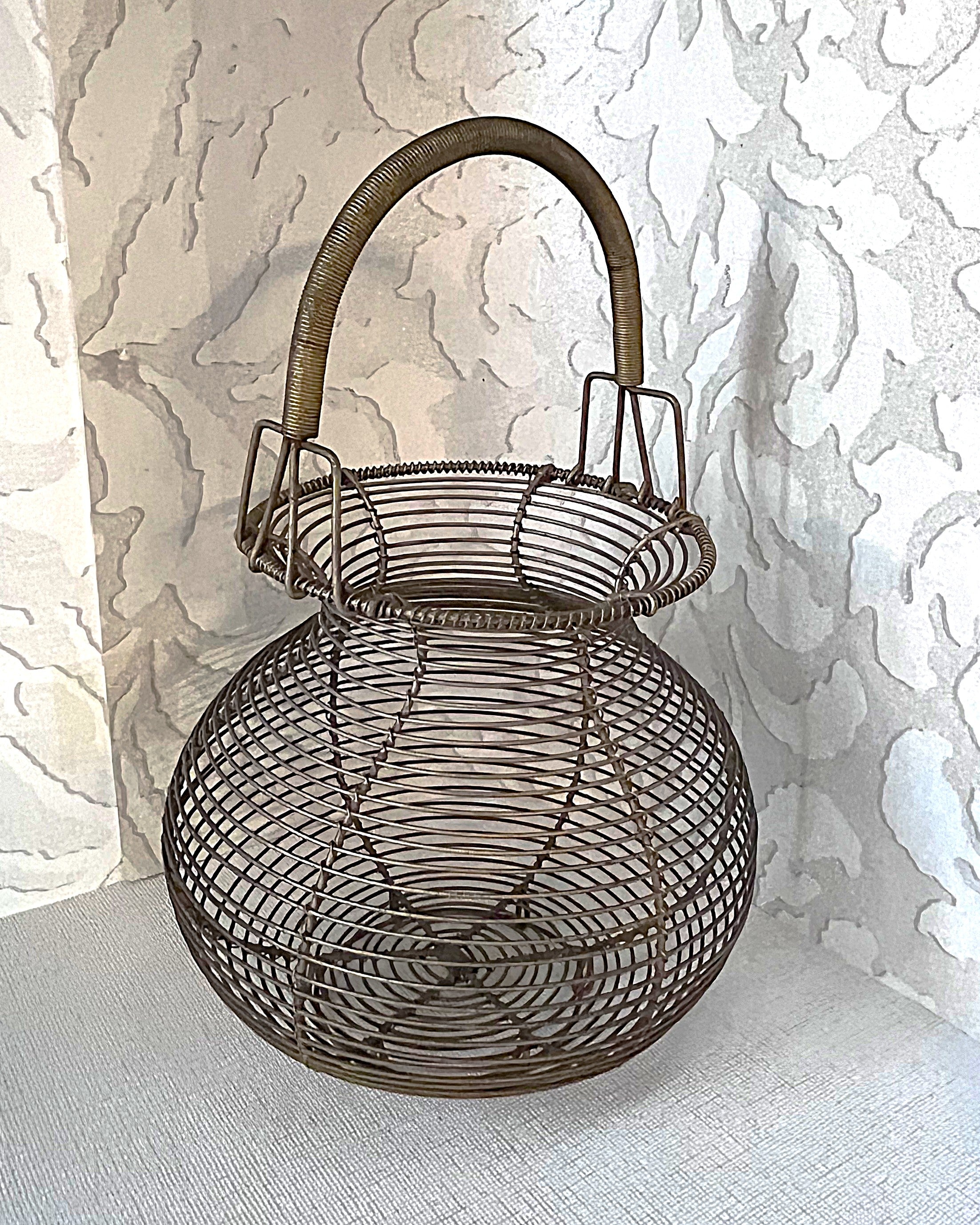 Storage: French inspired hand-woven metal wire Egg Basket