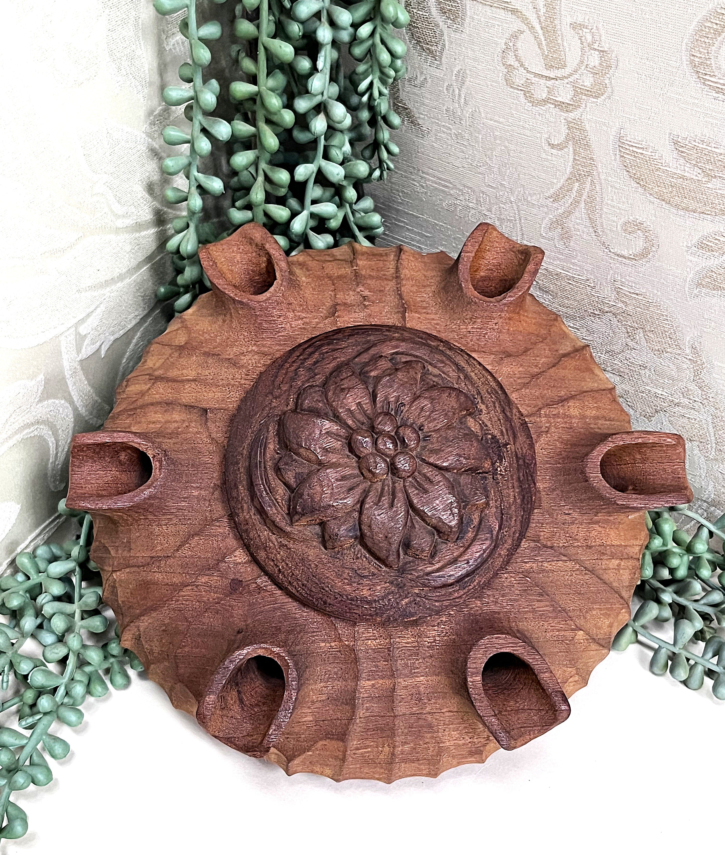 Carved Wood: Italian 6-Spout Grole Friendship Cup