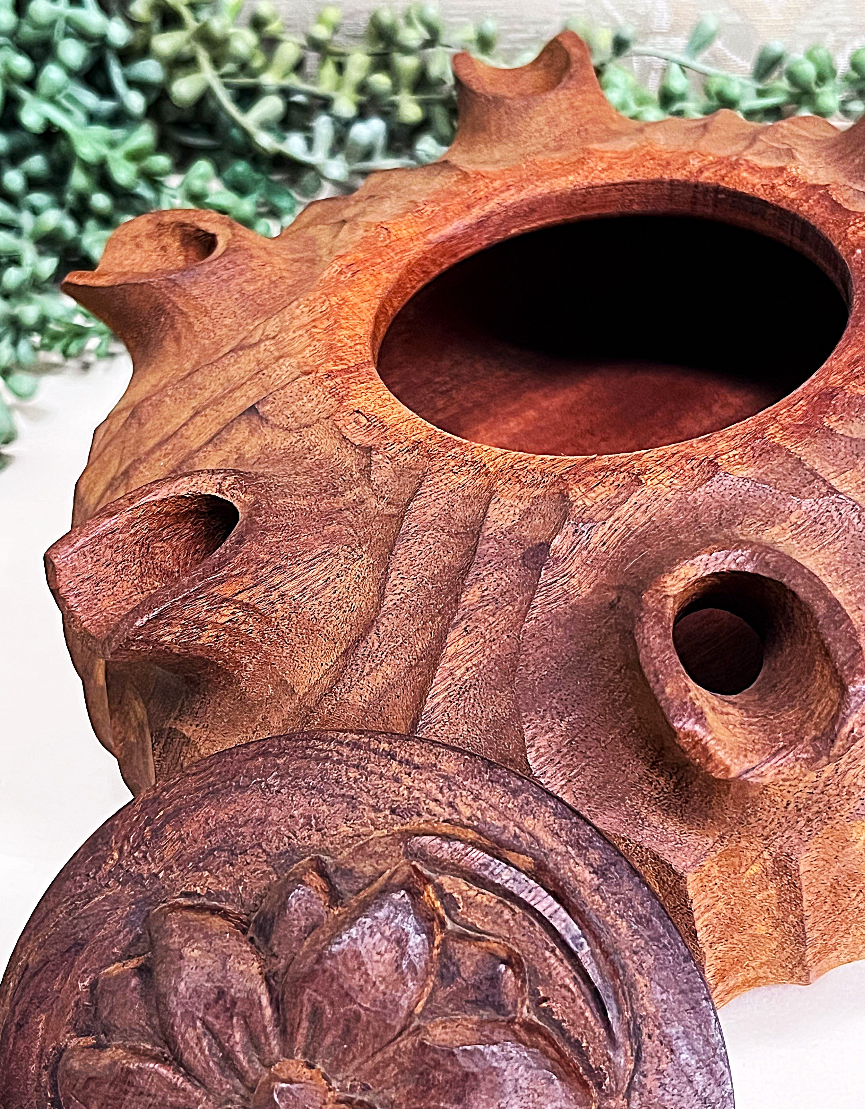 Carved Wood: Italian 6-Spout Grole Friendship Cup