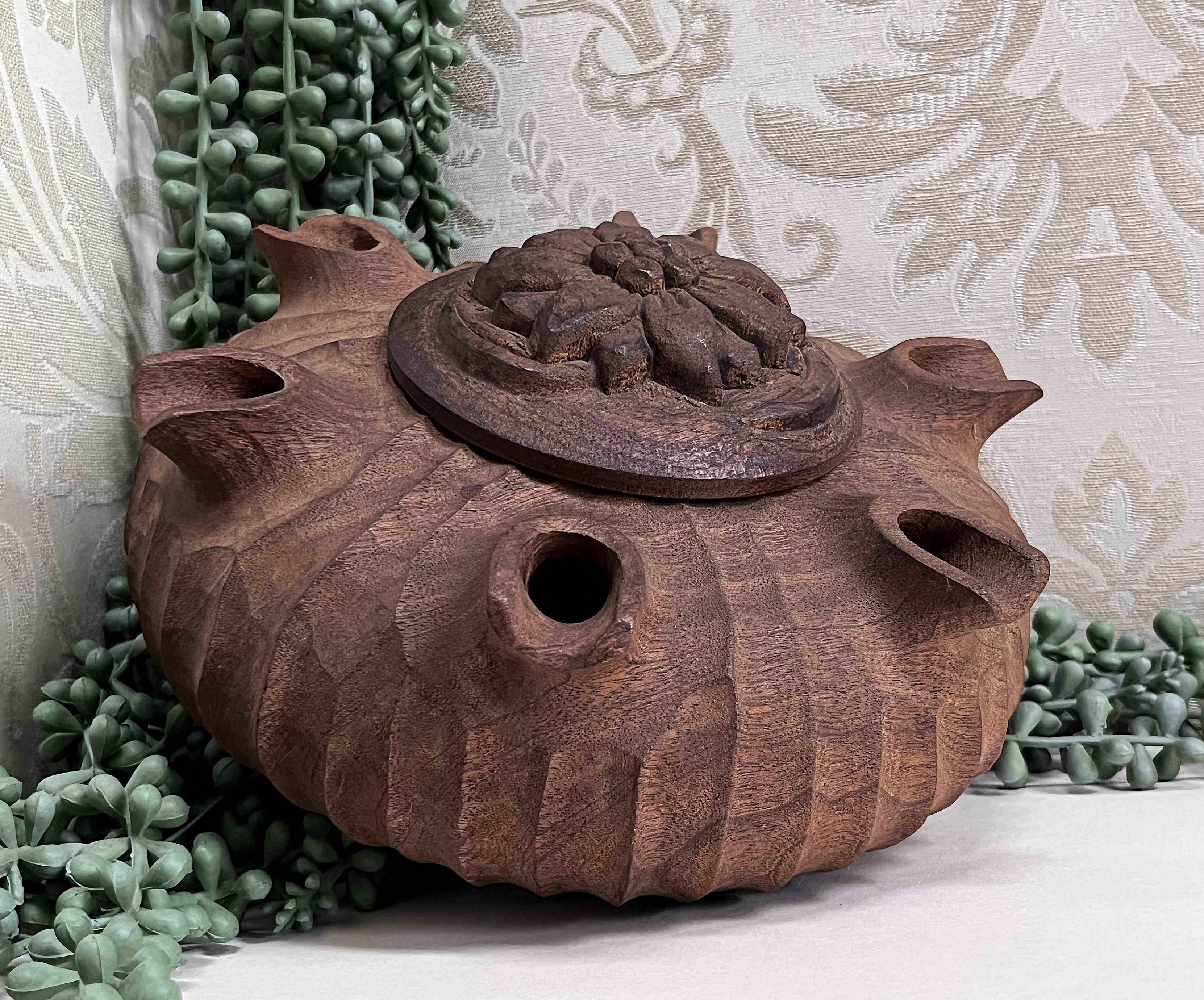 Carved Wood: Italian 6-Spout Grole Friendship Cup