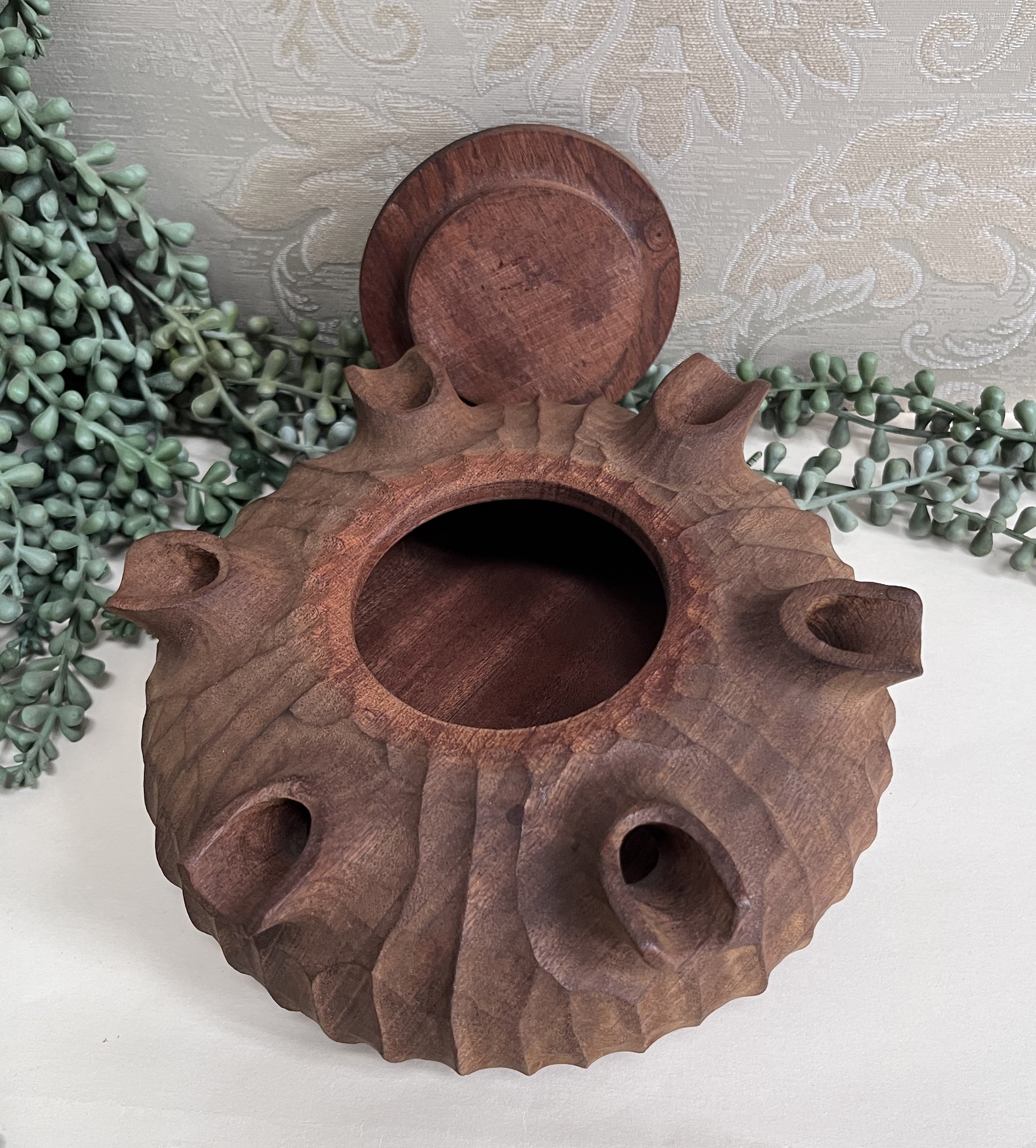 Carved Wood: Italian 6-Spout Grole Friendship Cup