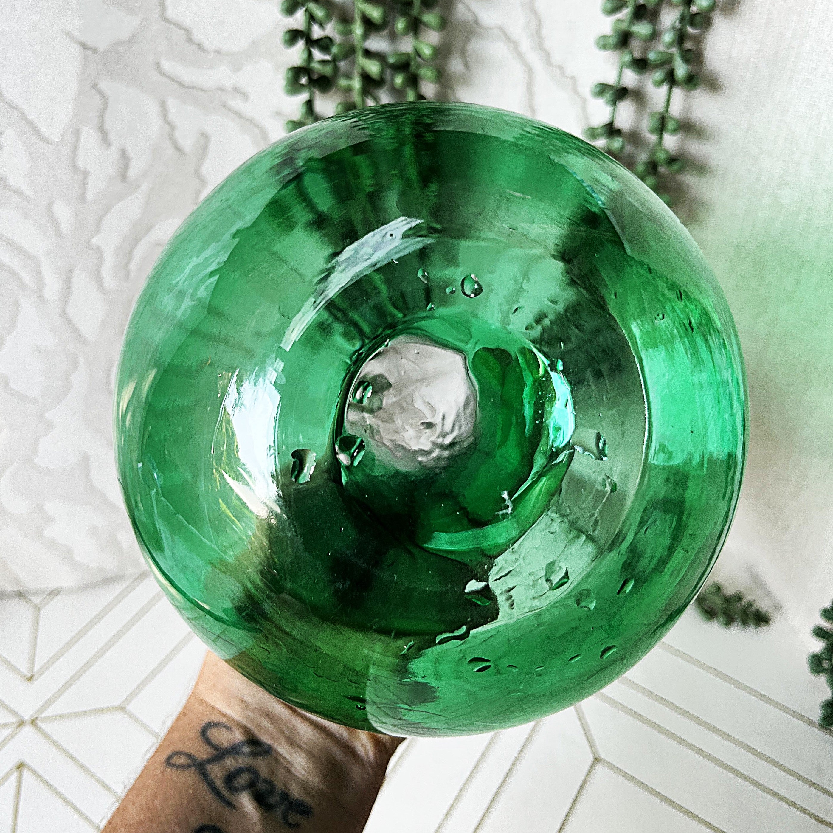 Coloured Glass: Emerald Green Decorative Carafe