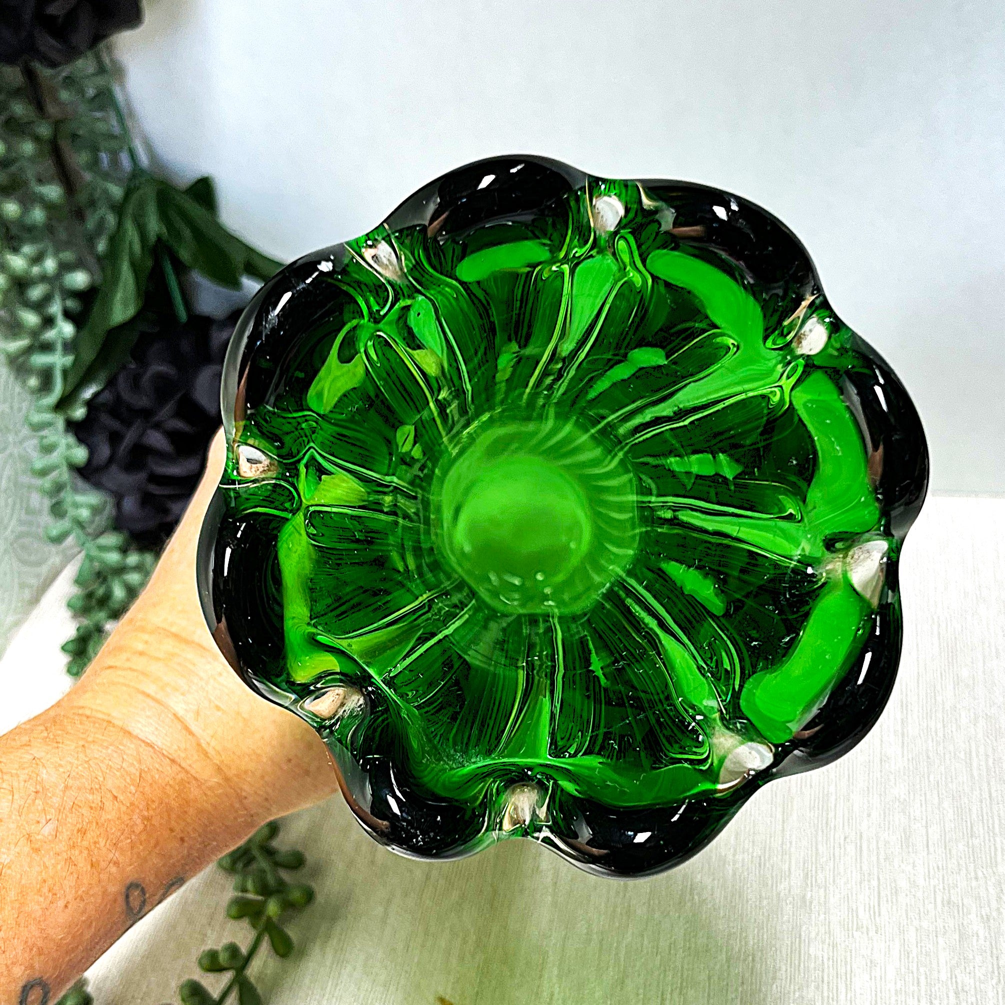 Vases: Emerald Green Cased Glass Vase