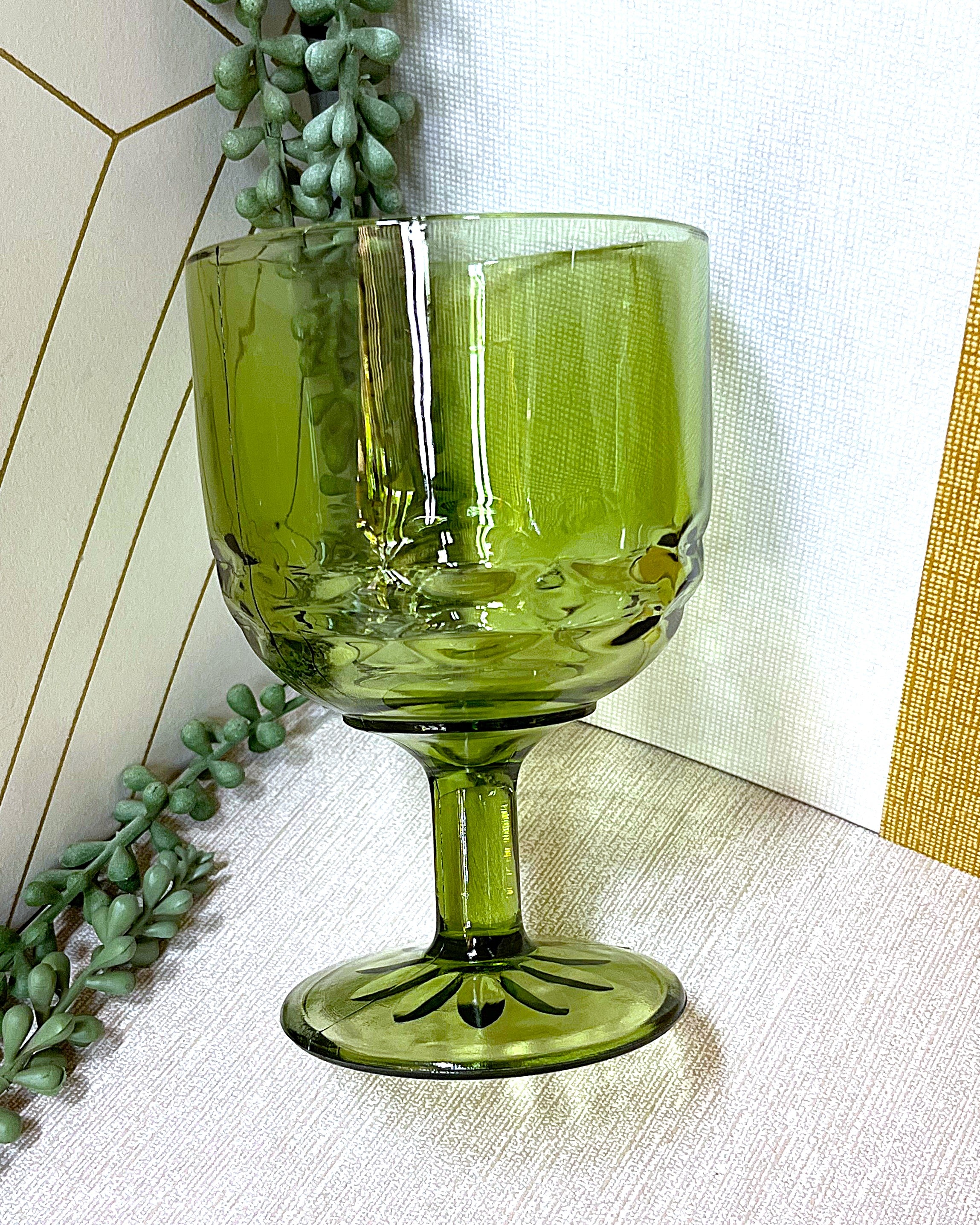 Drinkware: Indiana Avocado Green Goblet