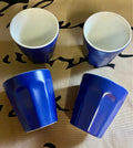 Espresso Cups: HEMA Mirabeau Cobalt Blue Stackable Tumblers, 4