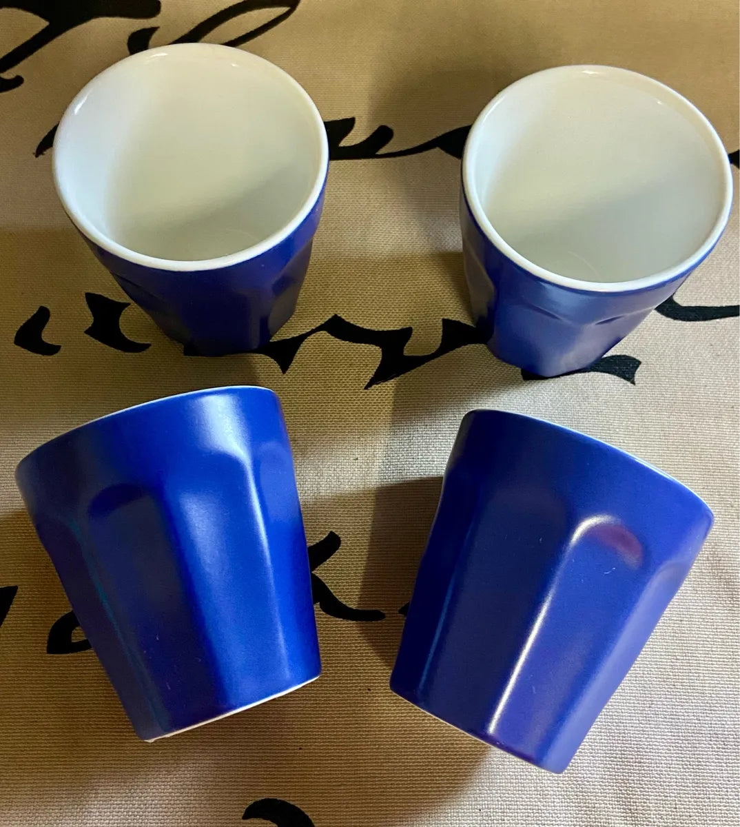 Espresso Cups: HEMA Mirabeau Cobalt Blue Stackable Tumblers, 4