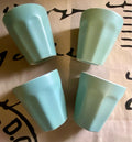 Espresso Cups: HEMA Mirabeau Pastel Mint Green Stackable Tumblers, 4