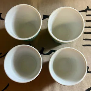 Espresso Cups: HEMA Mirabeau Pastel Mint Green Stackable Tumblers, 4