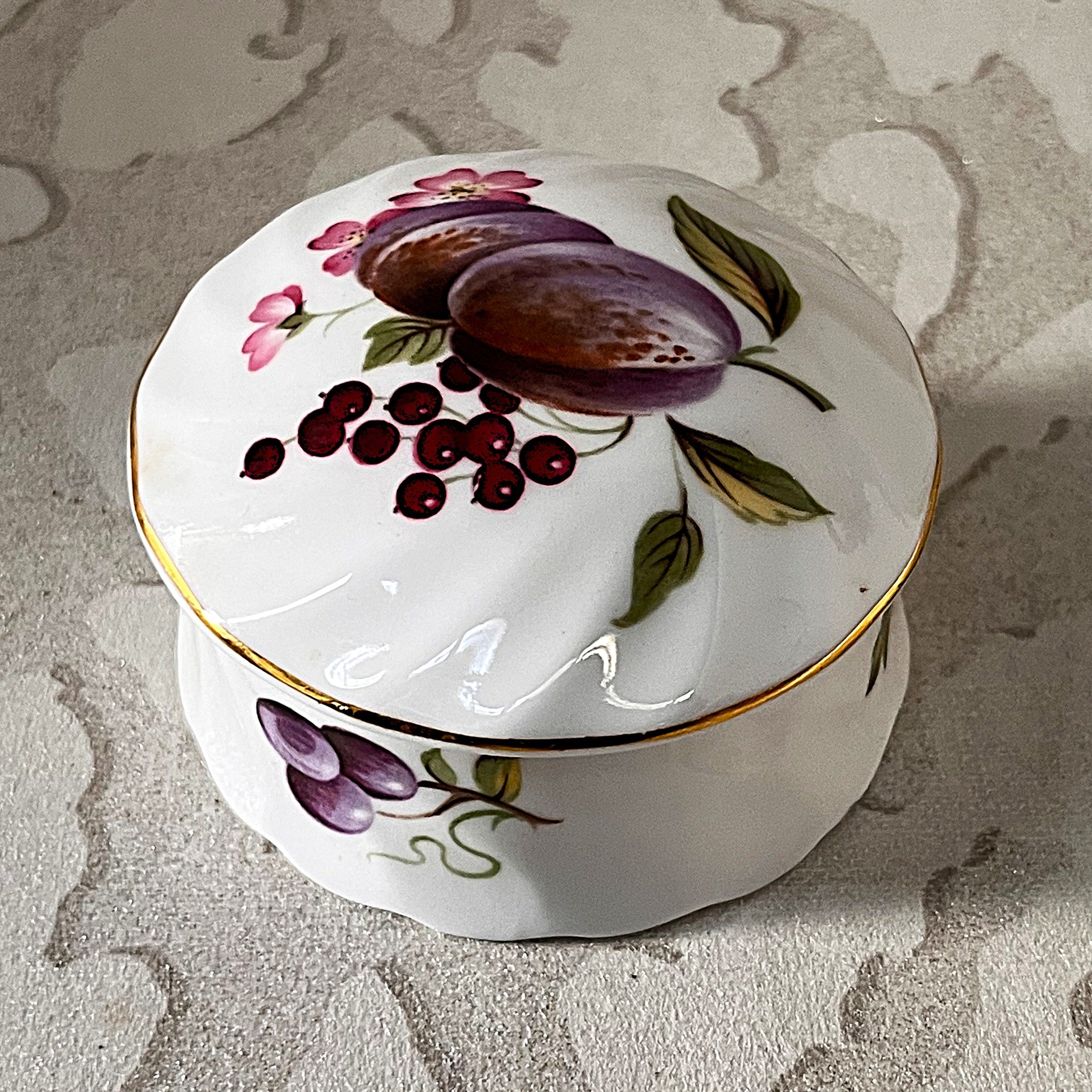 Trinkets: Hammersley Trinket Box Plum & Berry Design