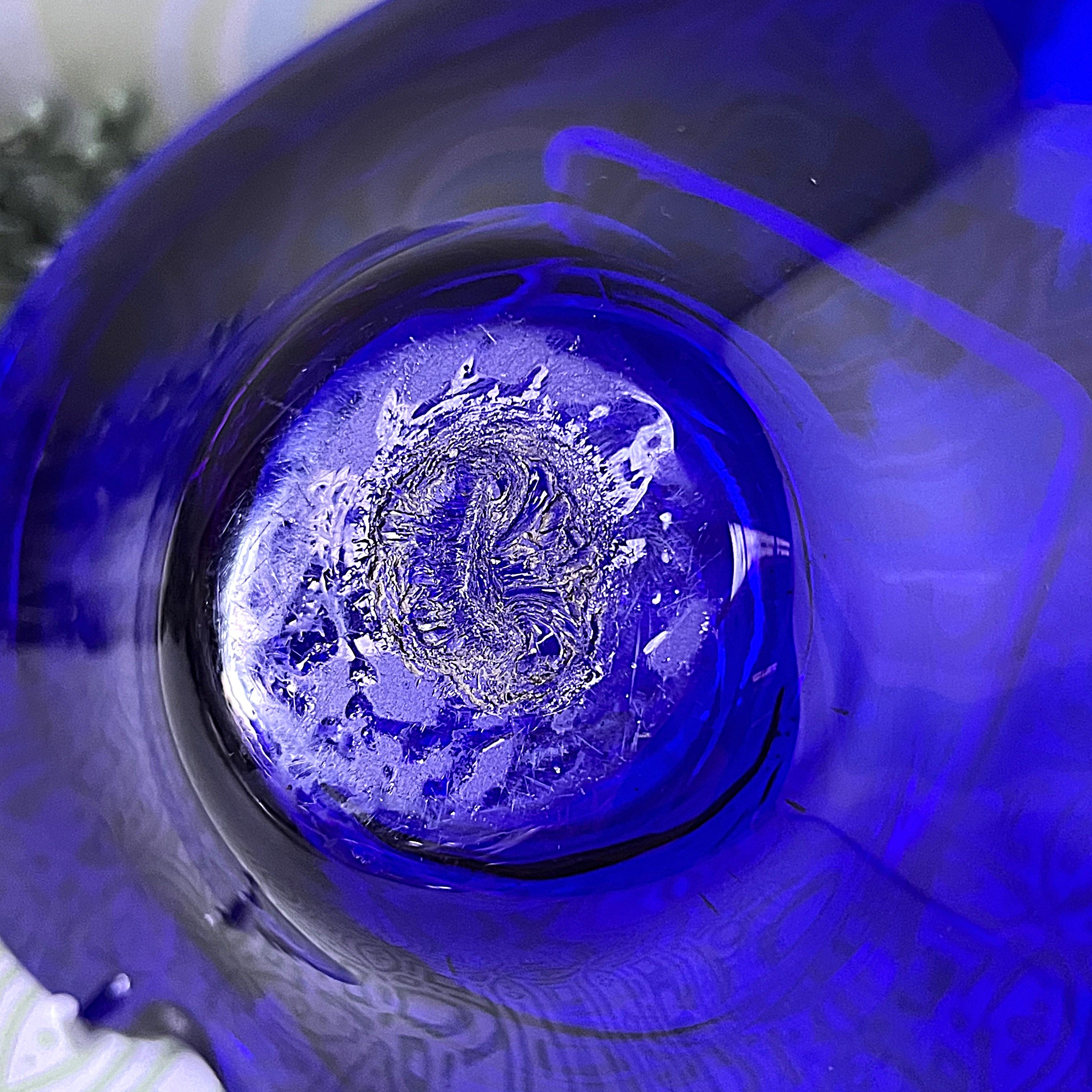 Coloured Glass: Cobalt Blue Heart Shaped Console Bowl
