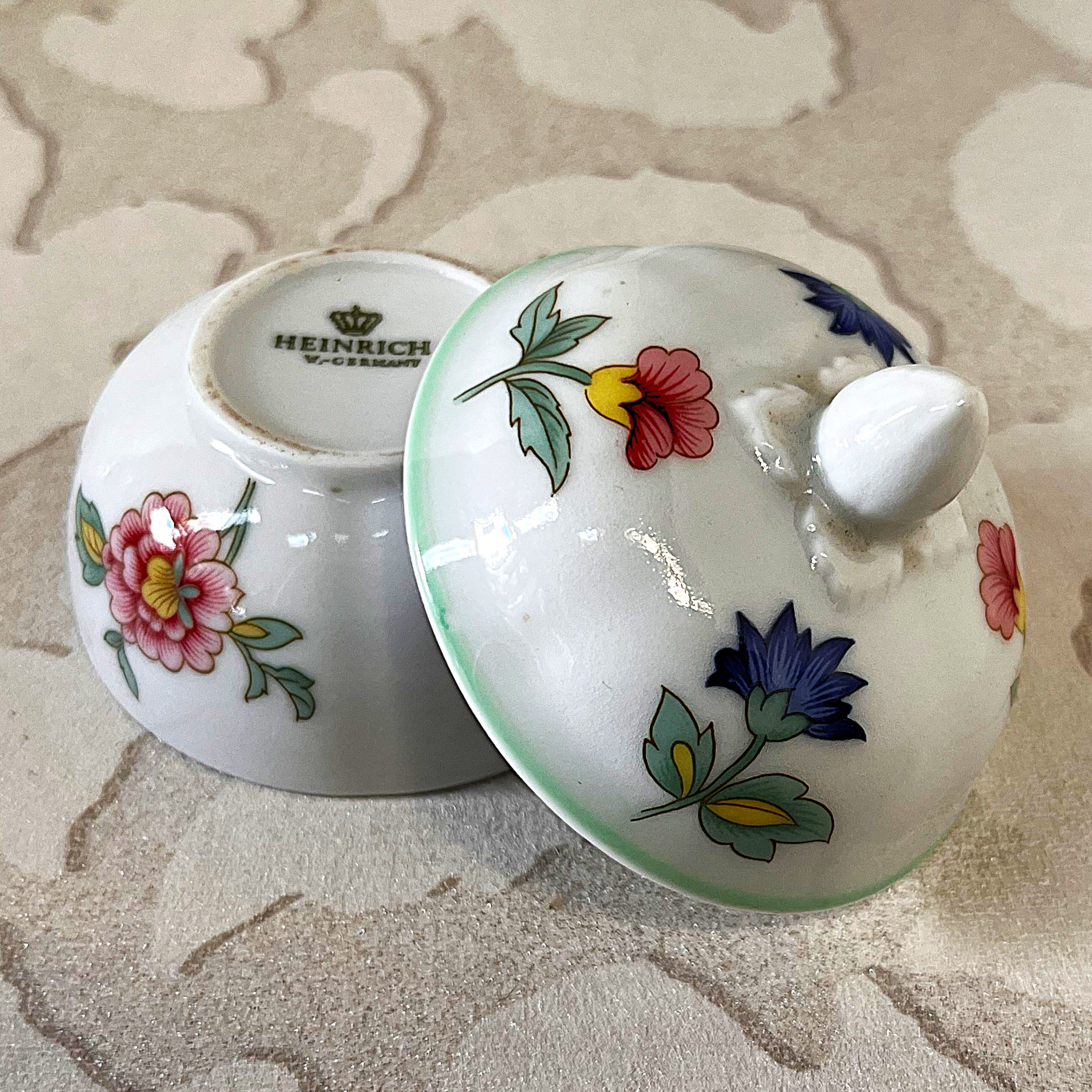 Trinkets: Heinrich & Co. Ball Shaped Trinket Box Floral Design