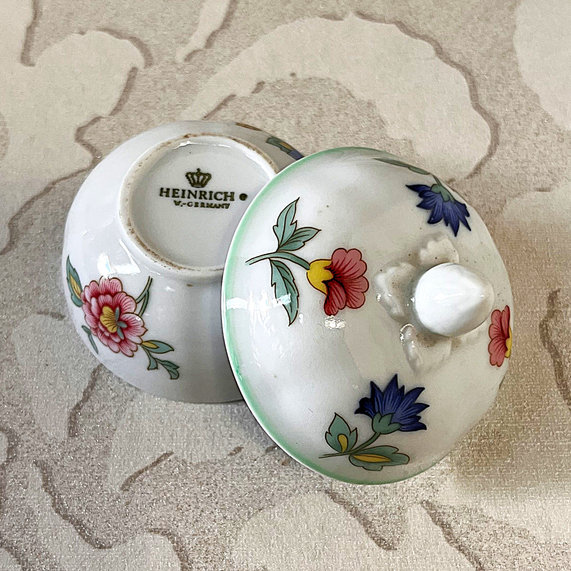 Trinkets: Heinrich & Co. Ball Shaped Trinket Box Floral Design