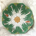 Oriental Art: Chinese Famille Verte Bok Choy Porcelain Footed Bowl