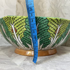 Oriental Art: Chinese Famille Verte Bok Choy Porcelain Footed Bowl
