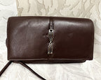 Bags: Topaz Supple Brown Genuine Leather Crossbody Clutch Purse