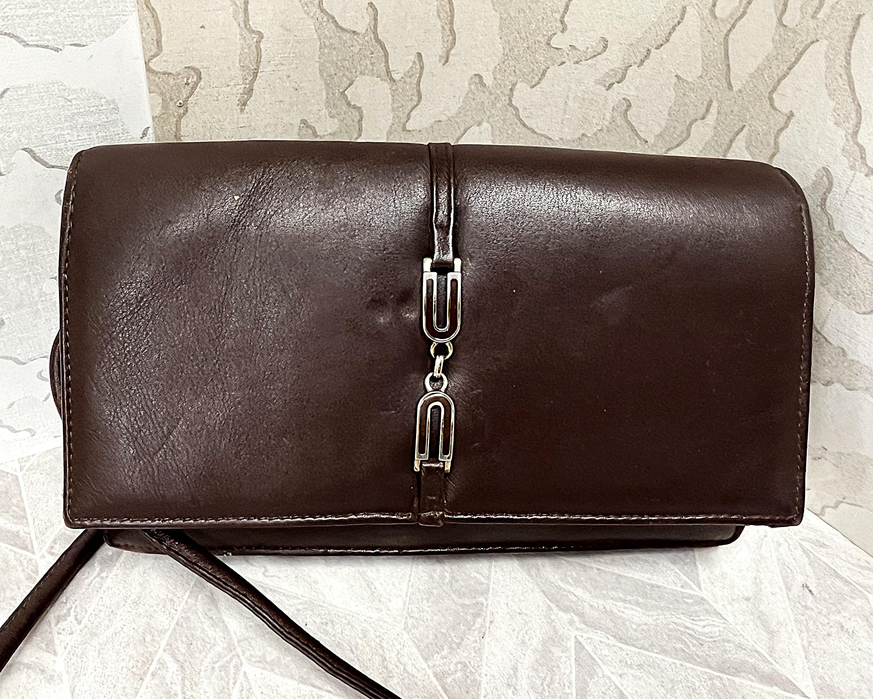 Bags: Topaz Supple Brown Genuine Leather Crossbody Clutch Purse