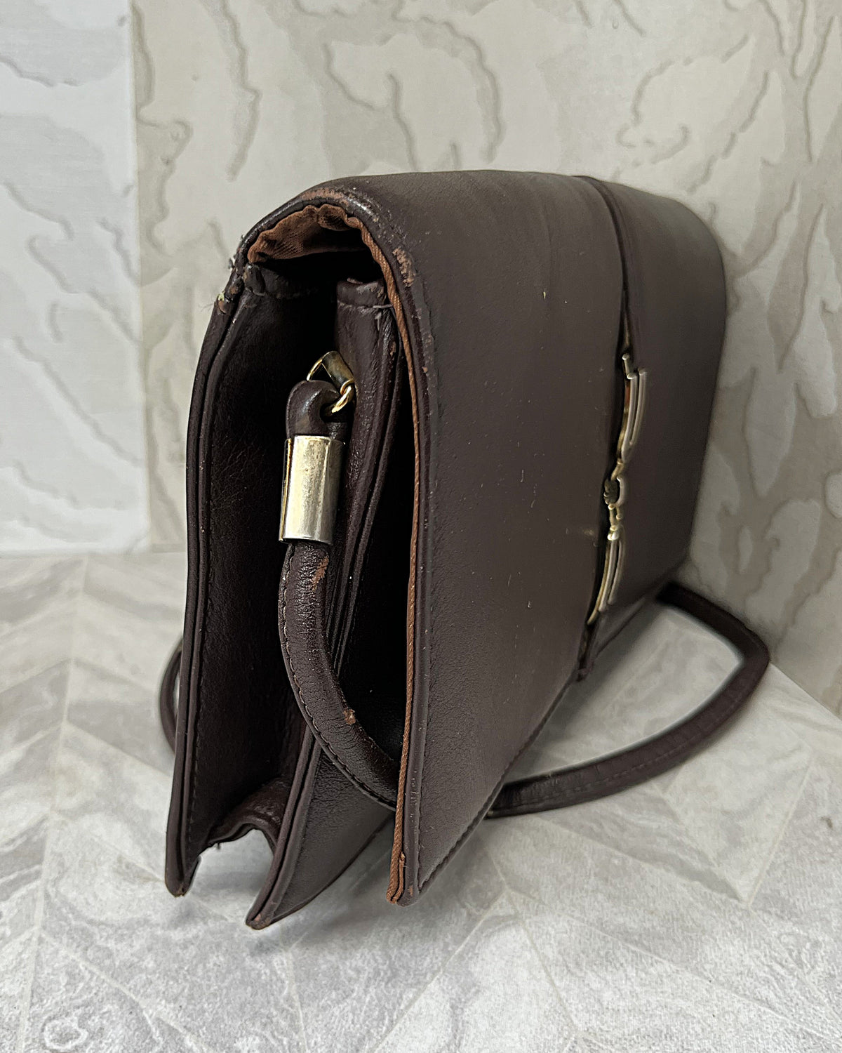 Bags: Topaz Supple Brown Genuine Leather Crossbody Clutch Purse