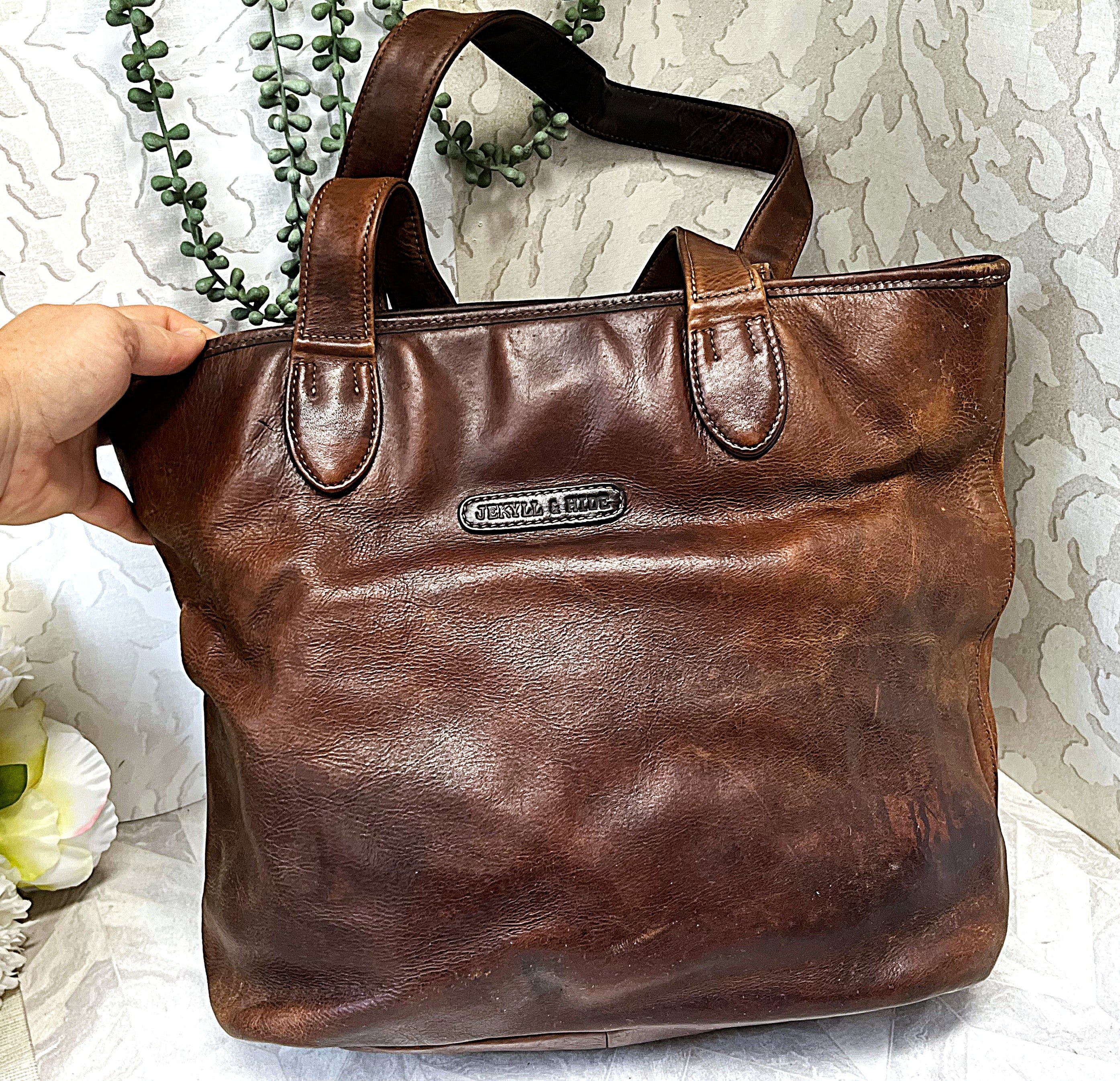 Bags: Jekyll & Hide Rockaway Dark Brown Leather Tote Bag
