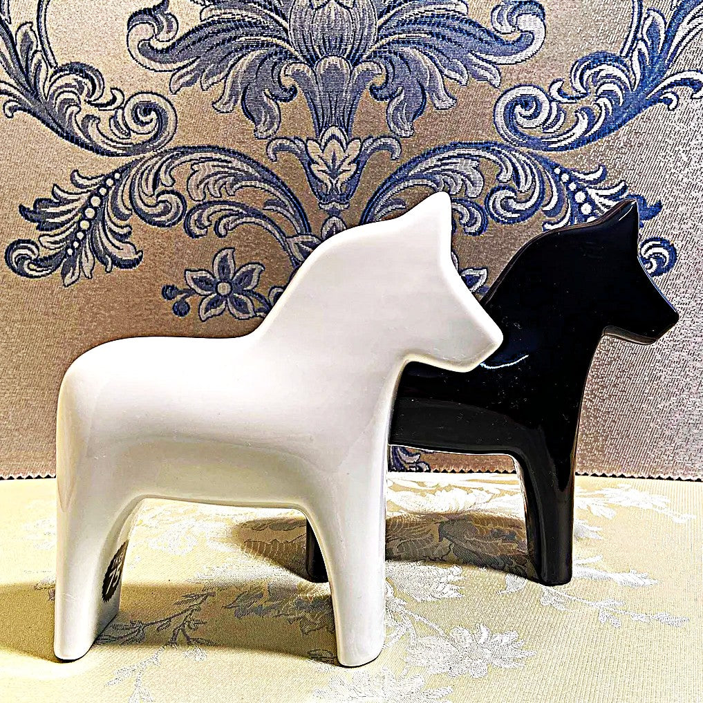 Animal Décor:  Limited Edition 2018 IKEA 75th Anniversary Ceramic Dala Horse Figurine Pair
