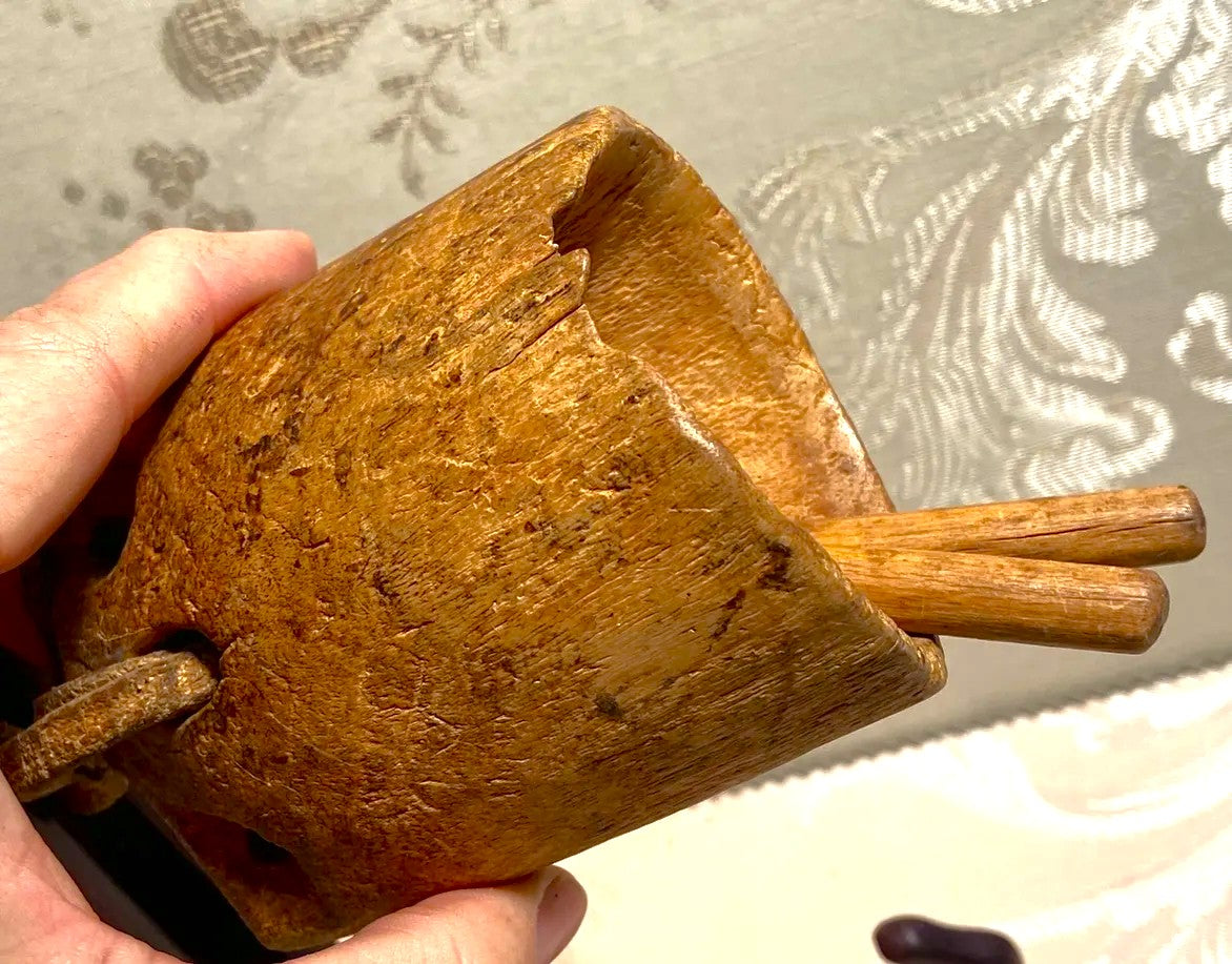 Wood Décor: Antique Indian Wooden Cattle Bell