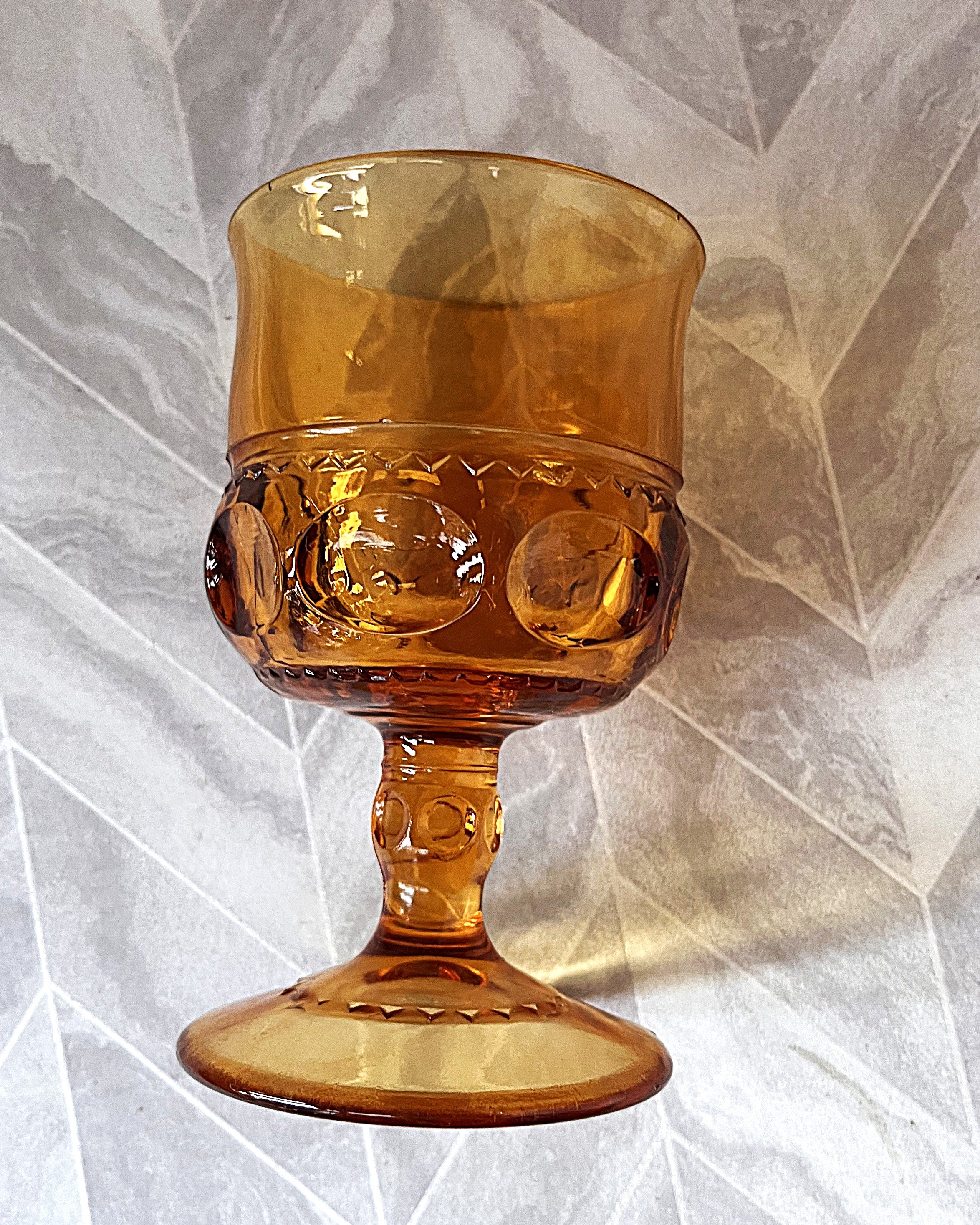Stem & Drinkware: Indiana Glass King's Crown Amber Wine Goblets, Set of 12
