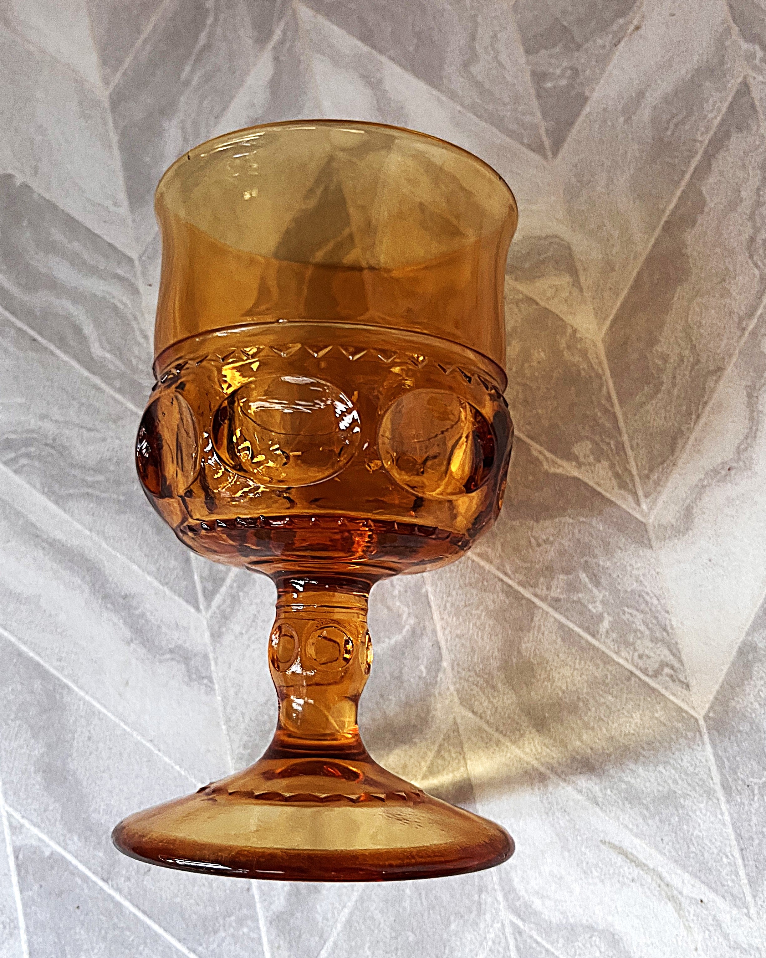 Stem & Drinkware: Indiana Glass King's Crown Amber Wine Goblets, Set of 12
