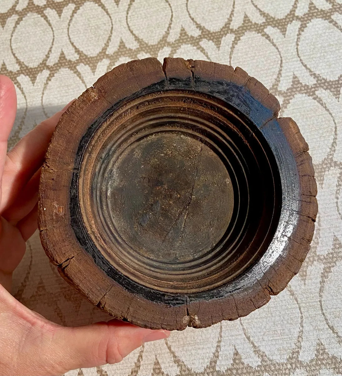 Carved Wood: Ironwood Live-Edge Natural Ring Bowl