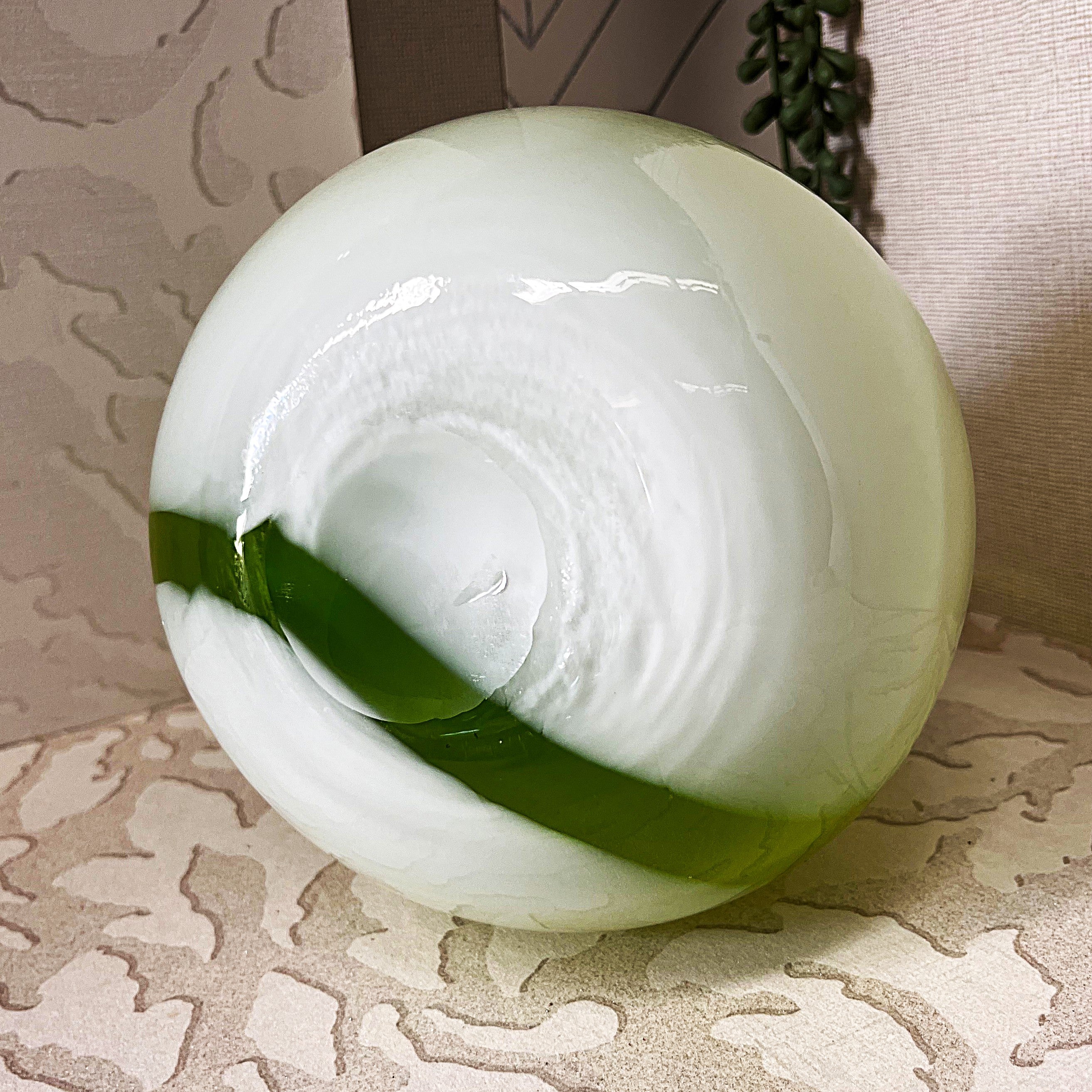 Vases: Italian Empoli Lime Green Milky White Glass Vase