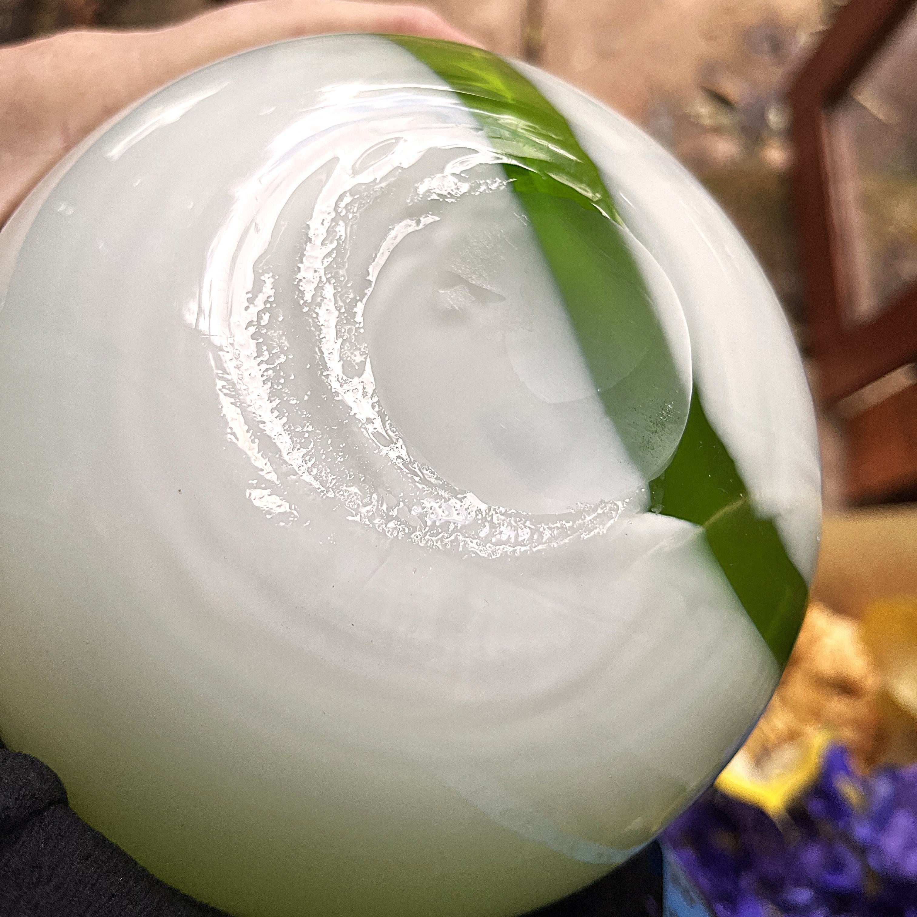 Vases: Italian Empoli Lime Green Milky White Glass Vase