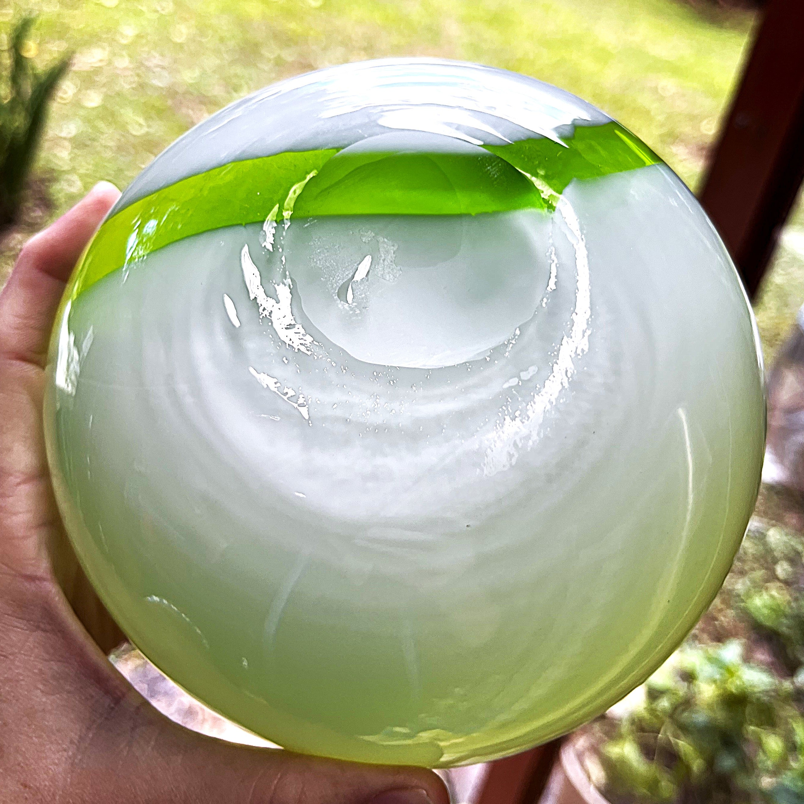 Vases: Italian Empoli Lime Green Milky White Glass Vase