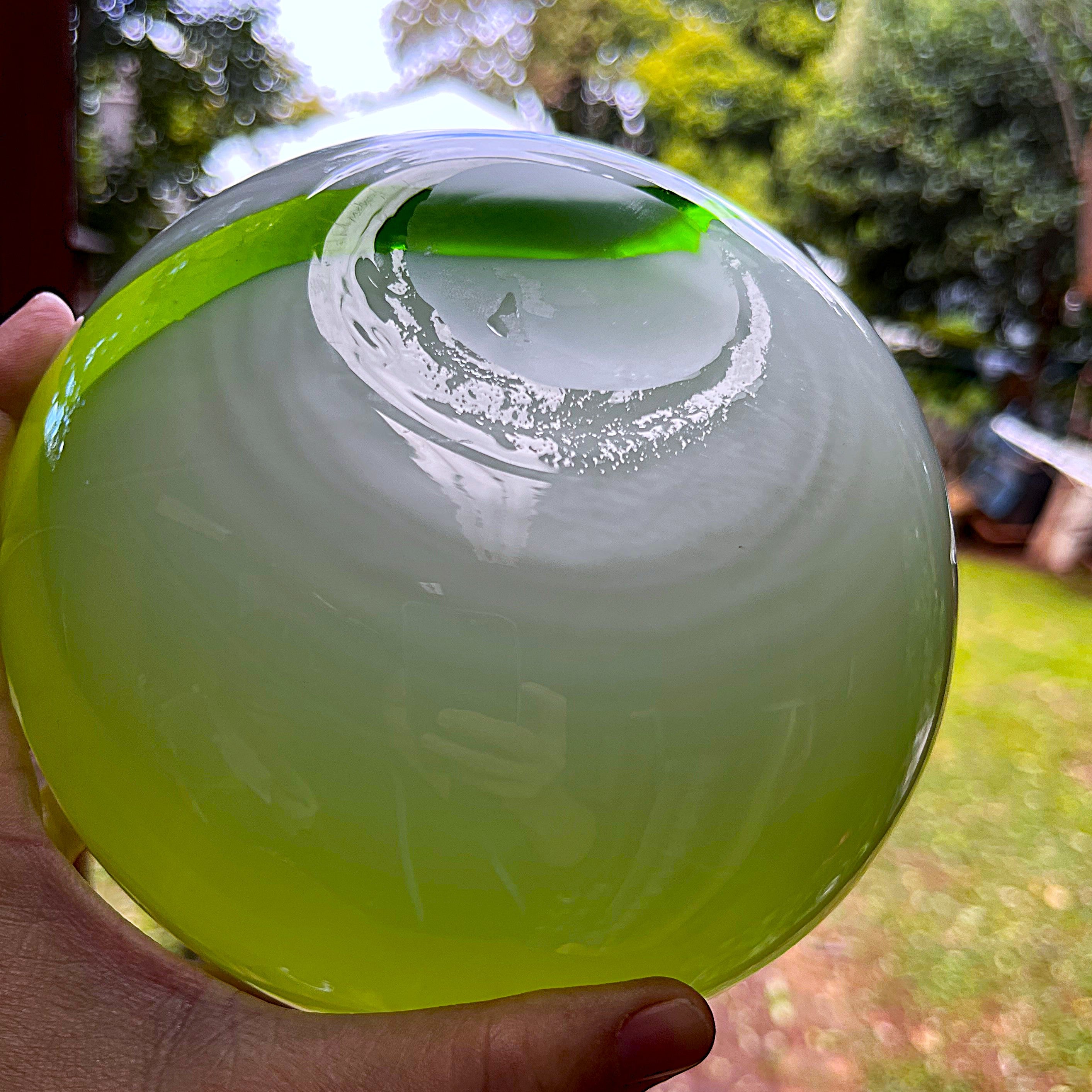 Vases: Italian Empoli Lime Green Milky White Glass Vase