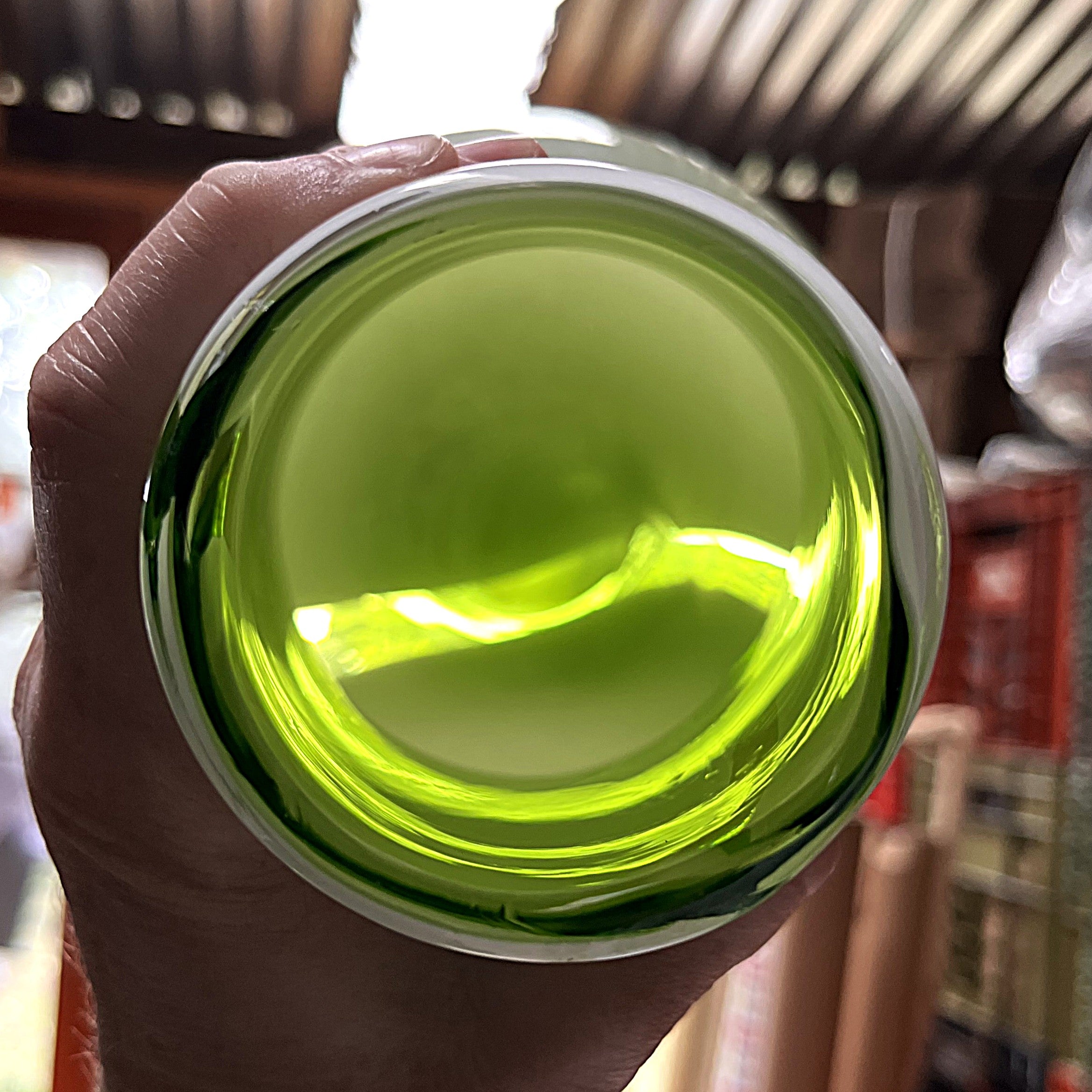 Vases: Italian Empoli Lime Green Milky White Glass Vase