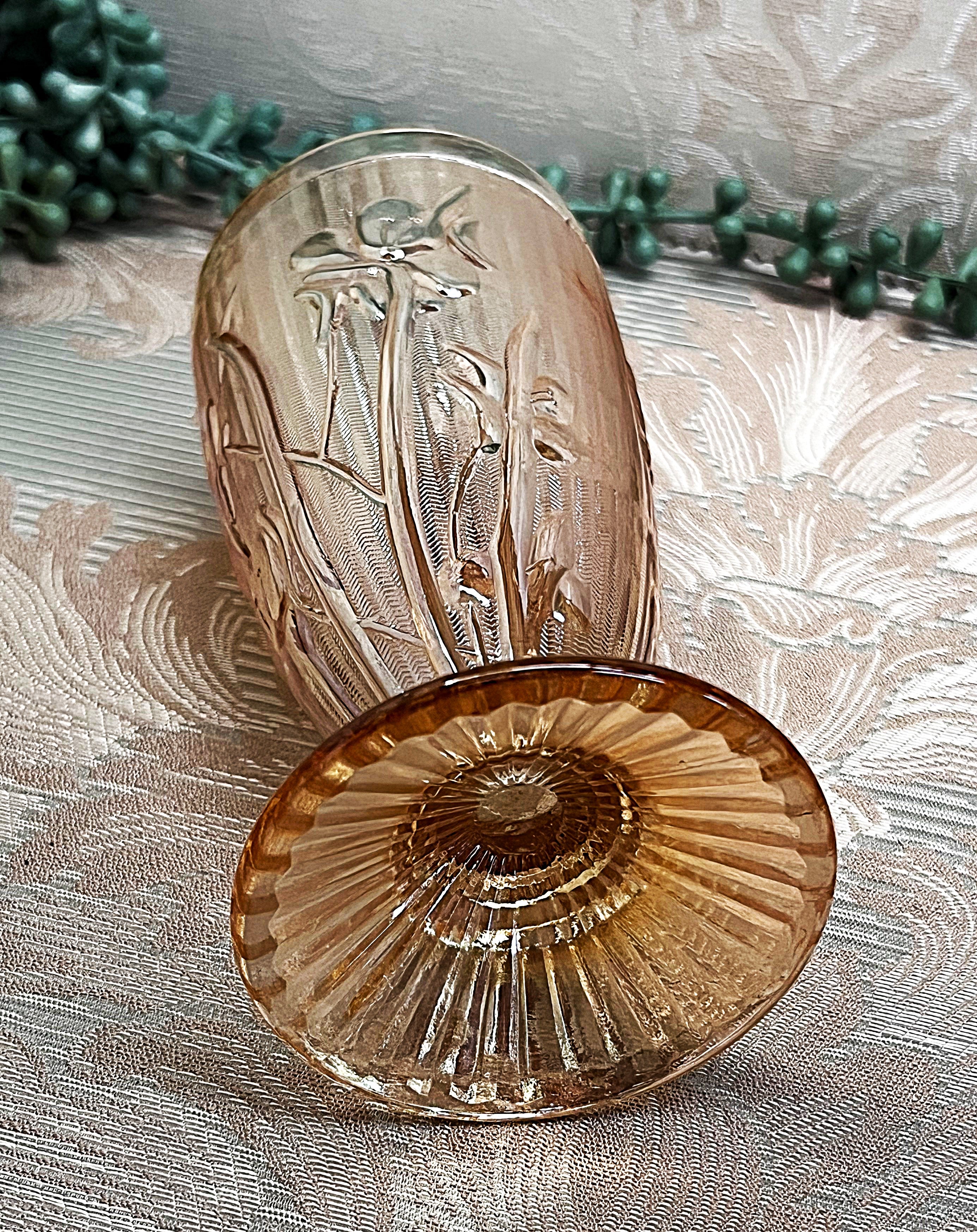Drinkware: Jeanette Glass Iridescent Marigold Tumbler
