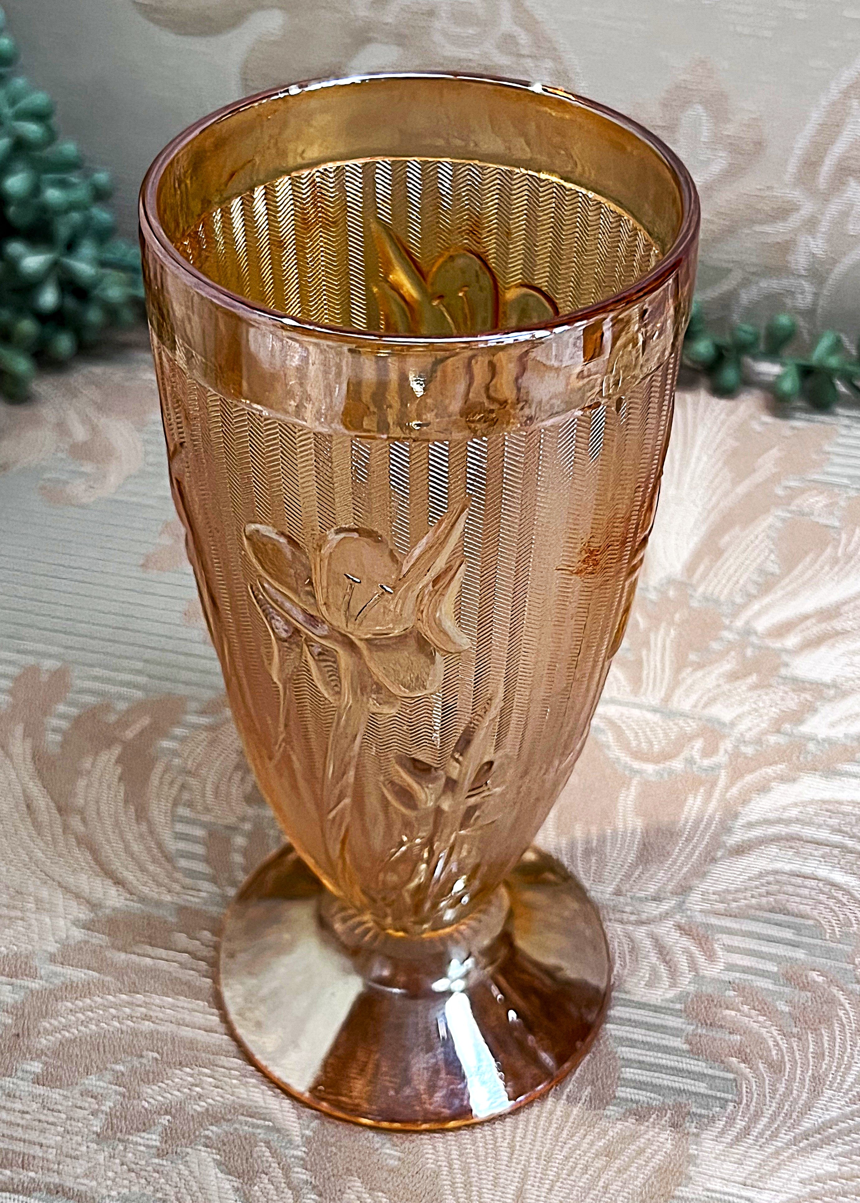 Drinkware: Jeanette Glass Iridescent Marigold Tumbler