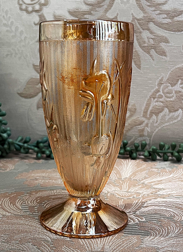 Drinkware: Jeanette Glass Iridescent Marigold Tumbler