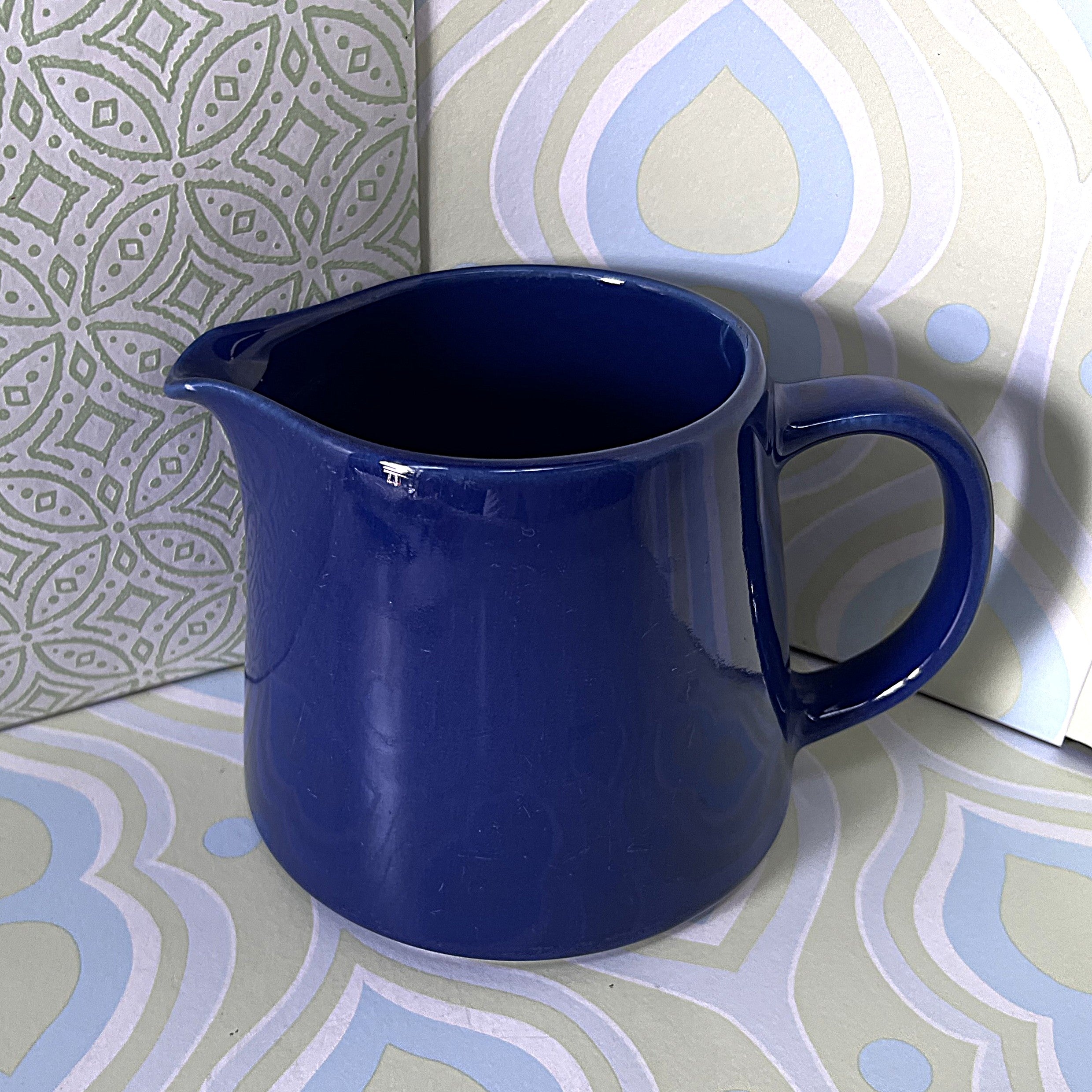 Tableware: Arabia Finland Kilta Cobalt Blue Creamer by Kaj Franck