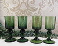 Stemware: Kosta Boda Dark Green Liqueur Glasses, 4