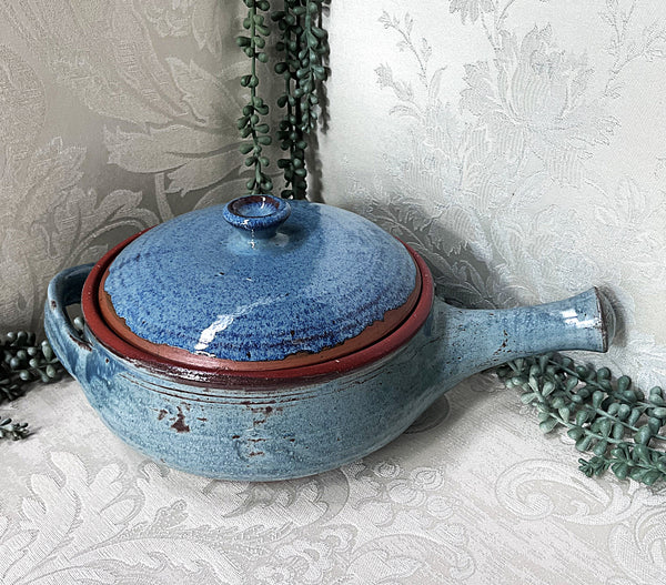 Liebermann: Lidded Pottery Dish Duck Egg Blue