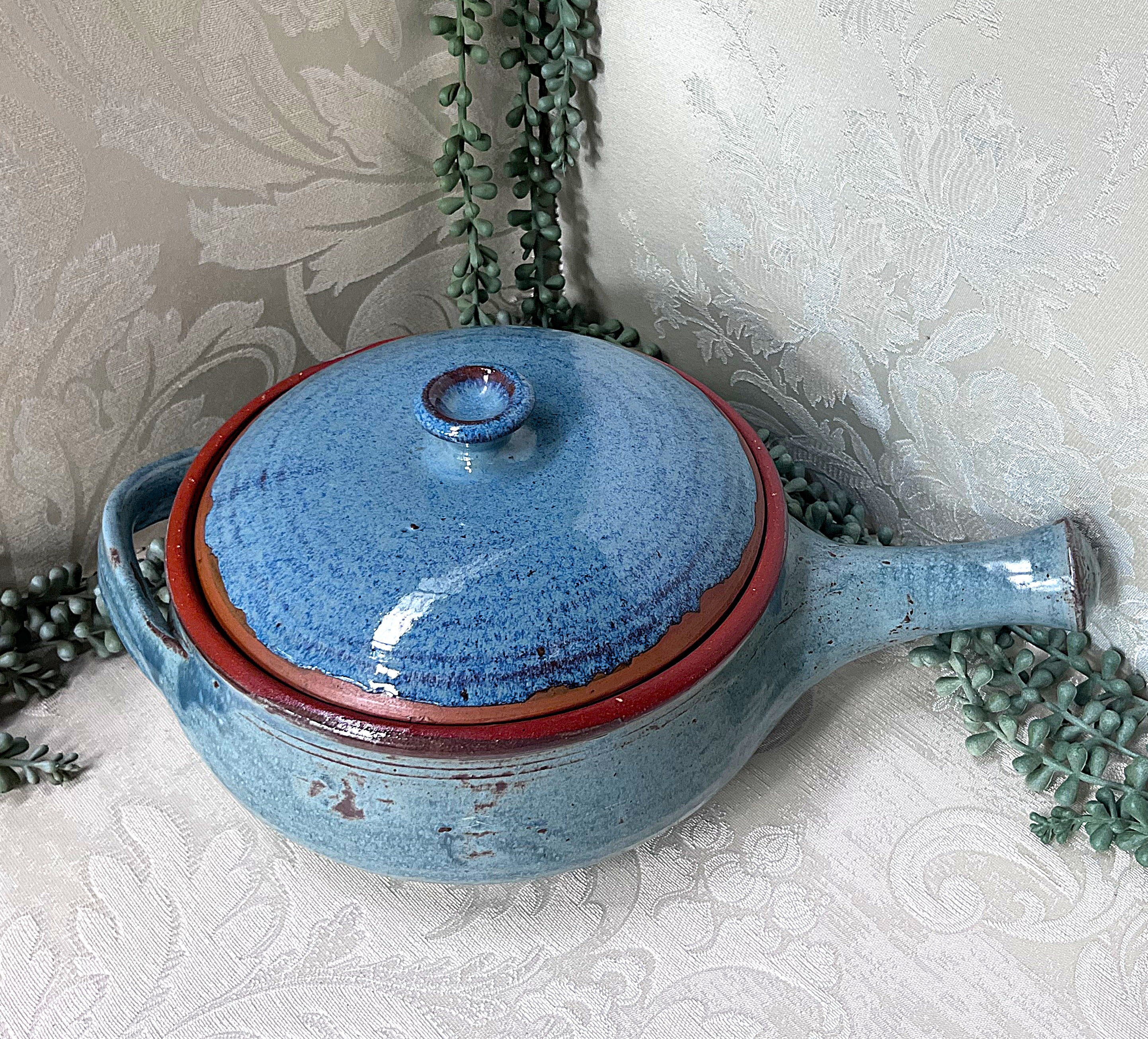 Liebermann: Lidded Pottery Dish Duck Egg Blue