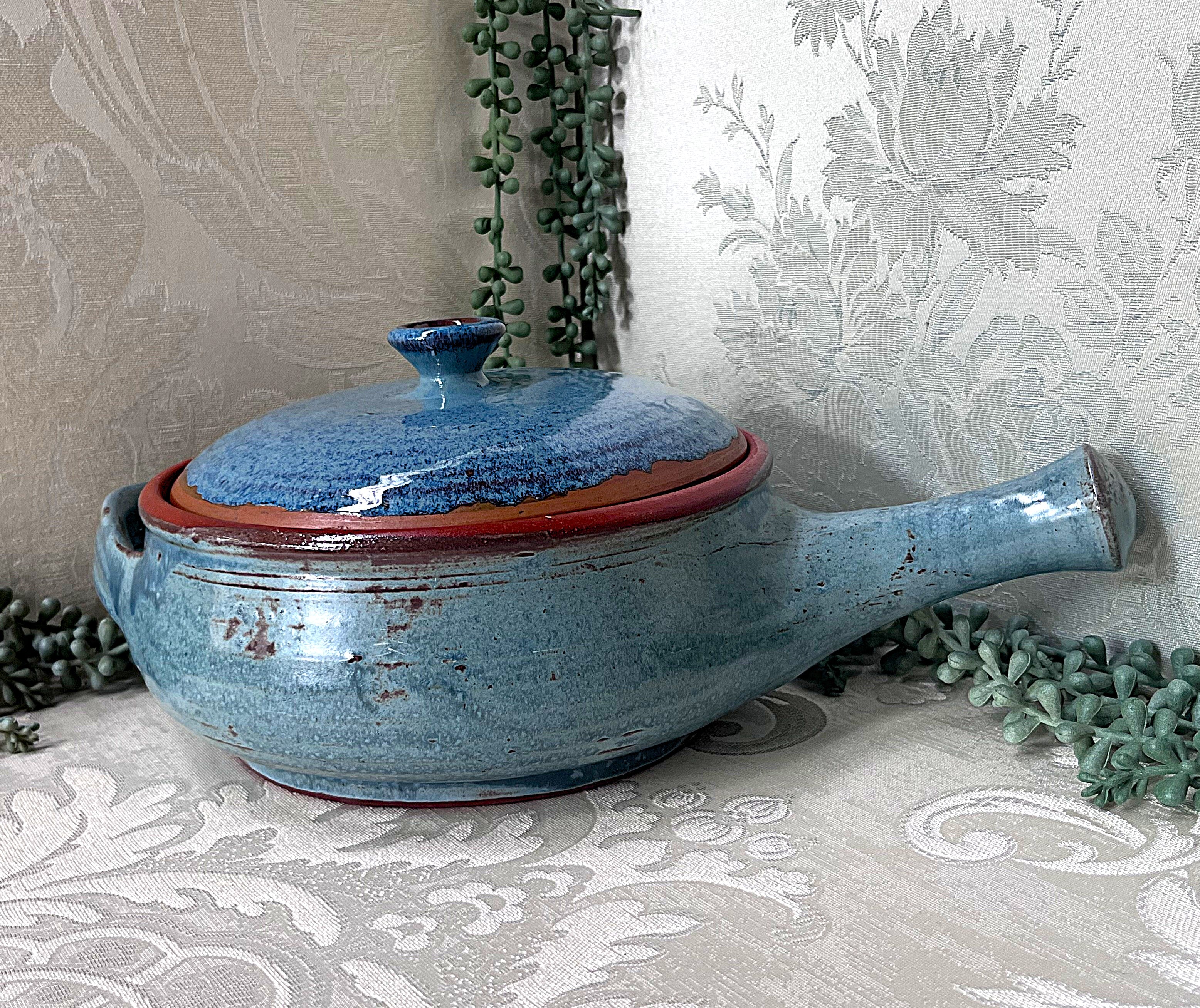 Liebermann: Lidded Pottery Dish Duck Egg Blue