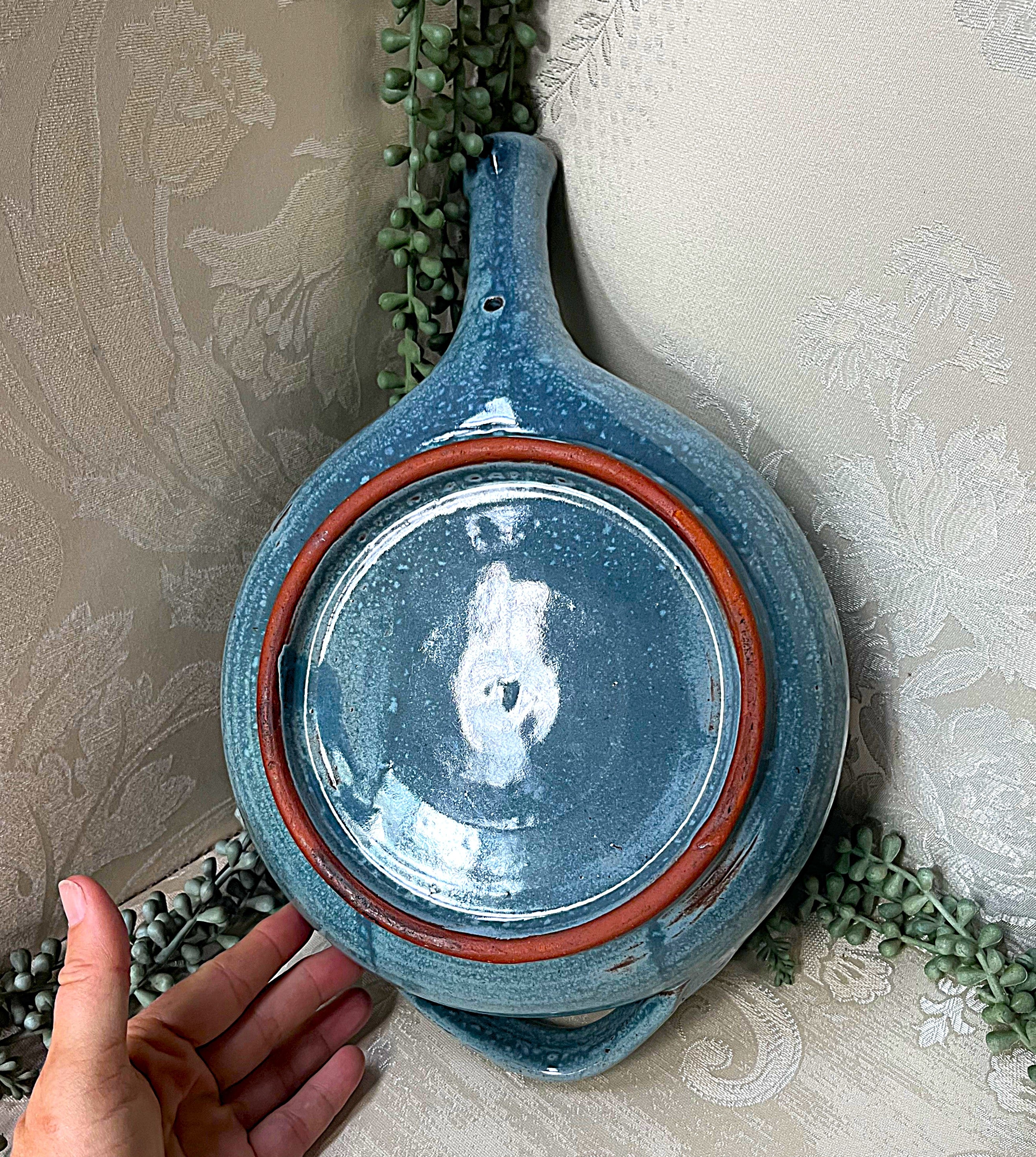 Liebermann: Lidded Pottery Dish Duck Egg Blue