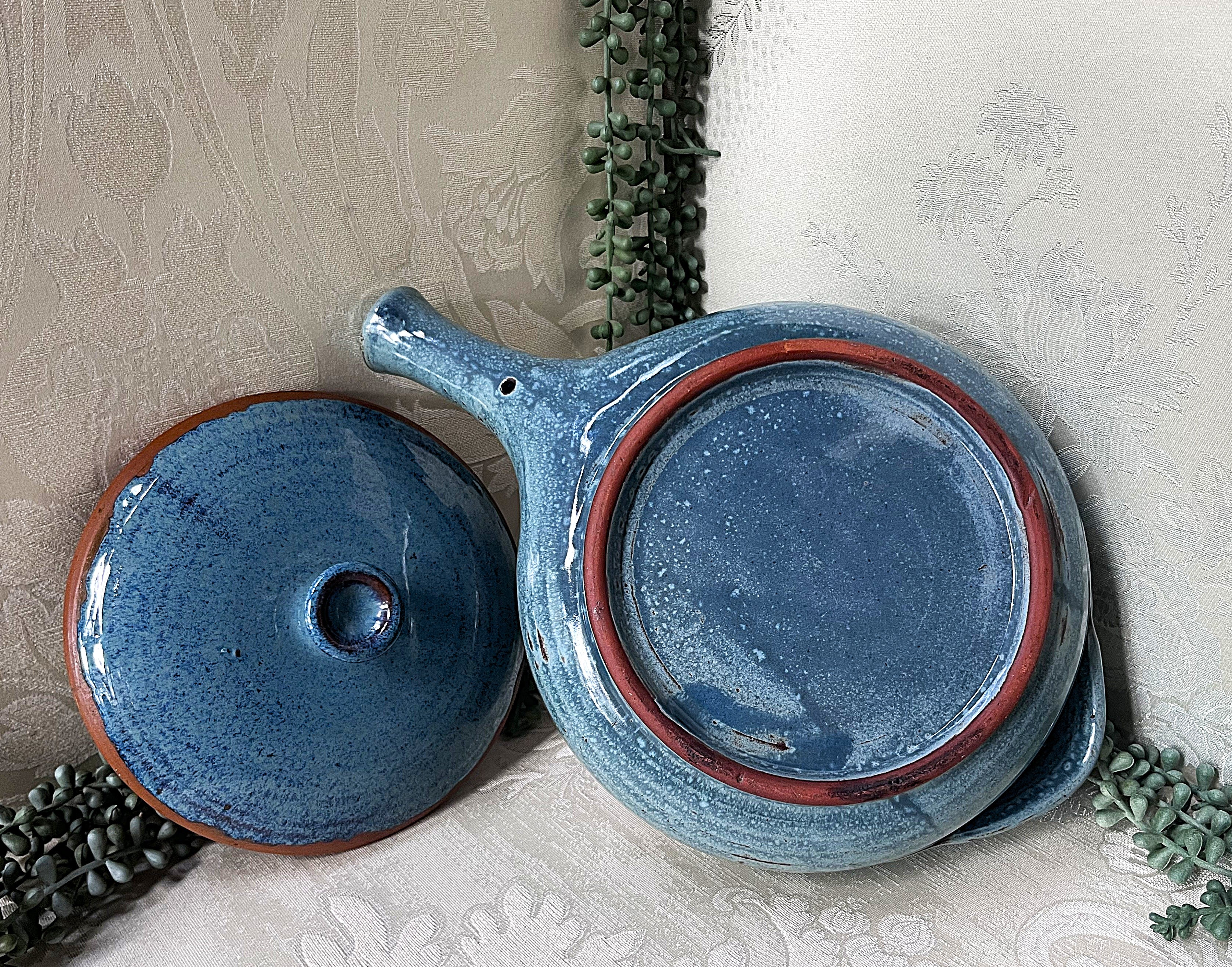 Liebermann: Lidded Pottery Dish Duck Egg Blue