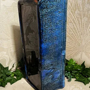 Linn Ware: Trough Vase with Flower Frog Insert in Cobalt Blue