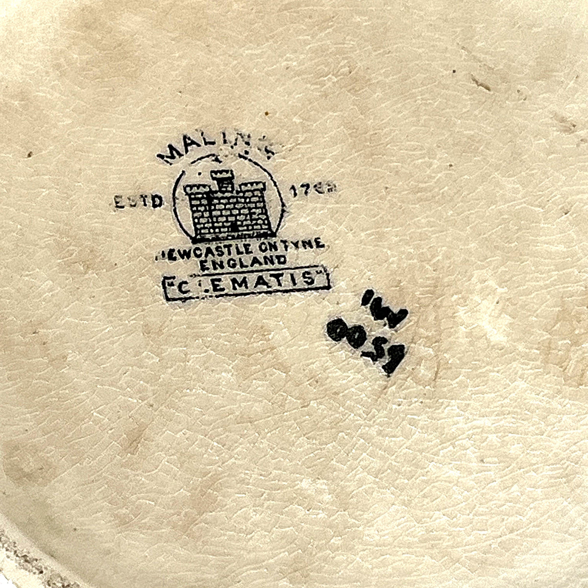 Decorative Ceramics: Antique Maling "Clematis" Lustreware Centrepiece Bowl