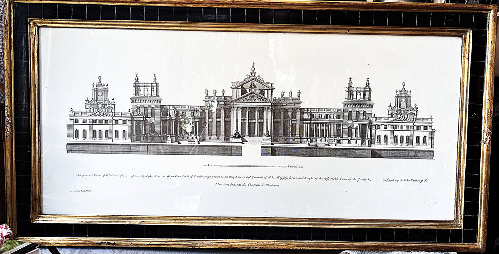 Original Prints: Antique c.1715–1725 Colen Campbell Vitruvius Britannicus Blenheim Palace Engraving