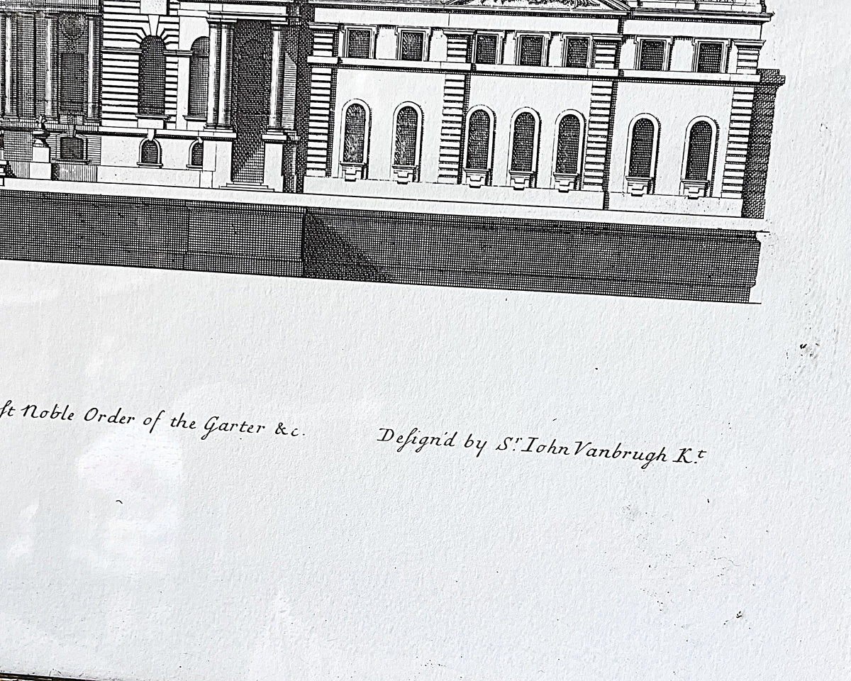 Original Prints: Antique c.1715–1725 Colen Campbell Vitruvius Britannicus Blenheim Palace Engraving