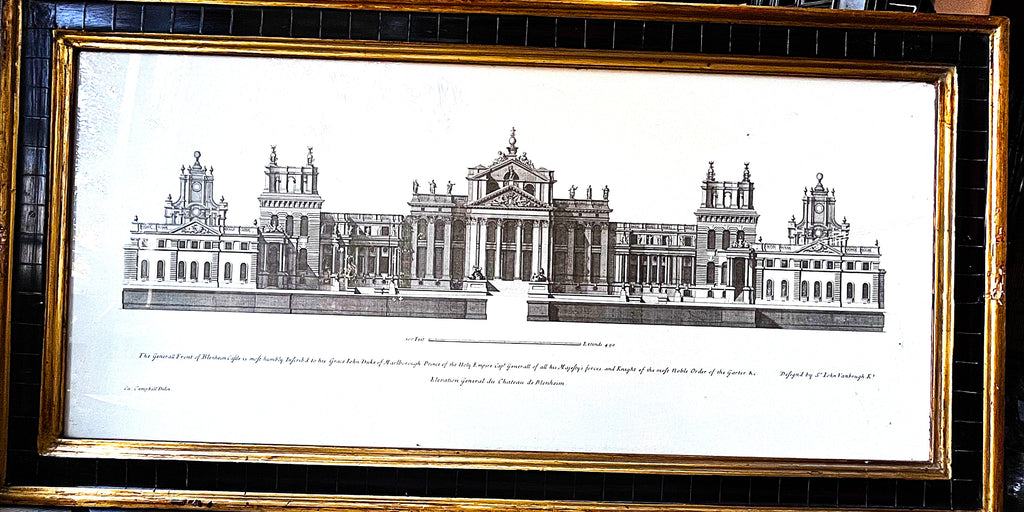 Original Prints: Antique c.1715–1725 Colen Campbell Vitruvius Britannicus Blenheim Palace Engraving
