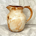 Studio Pottery: Rustic Beige & Ochre Glazed Pitcher (17cm)