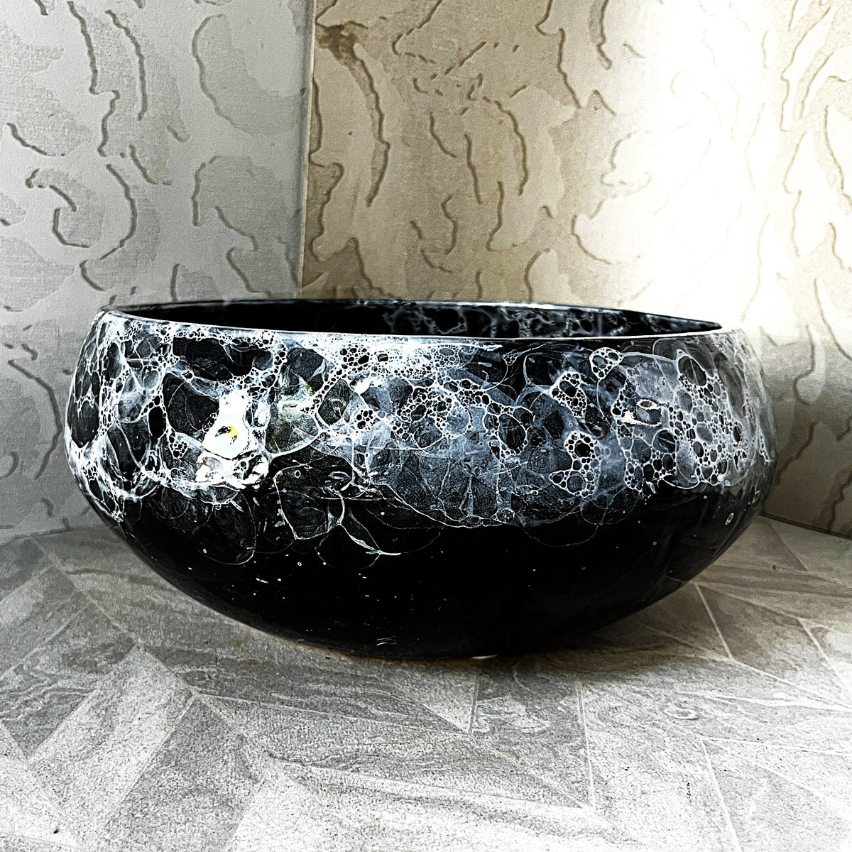 Lucia Ware: Lucia Ware Bubble Glaze Volcanic Black Centrepiece Bowl