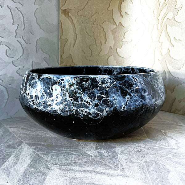 Lucia Ware: Lucia Ware Bubble Glaze Volcanic Black Centrepiece Bowl
